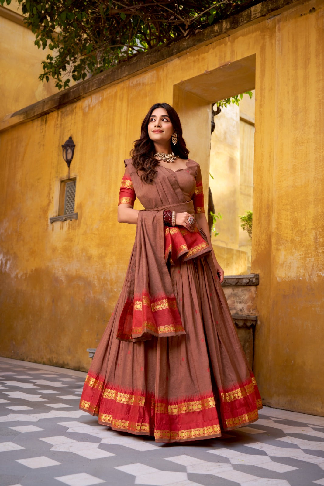 Chanderi Cotton Lehenga Set