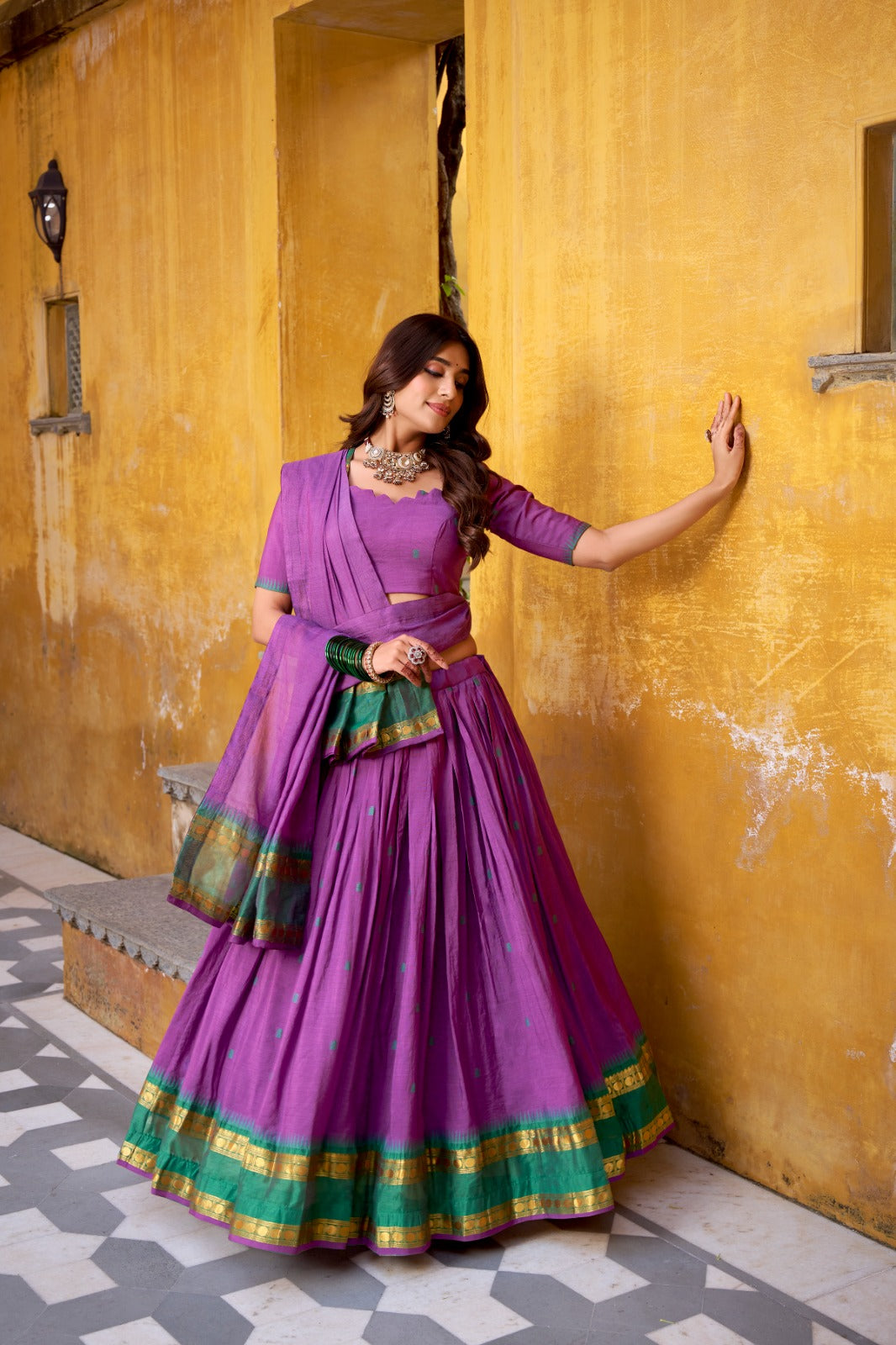 Chanderi Cotton Lehenga Set