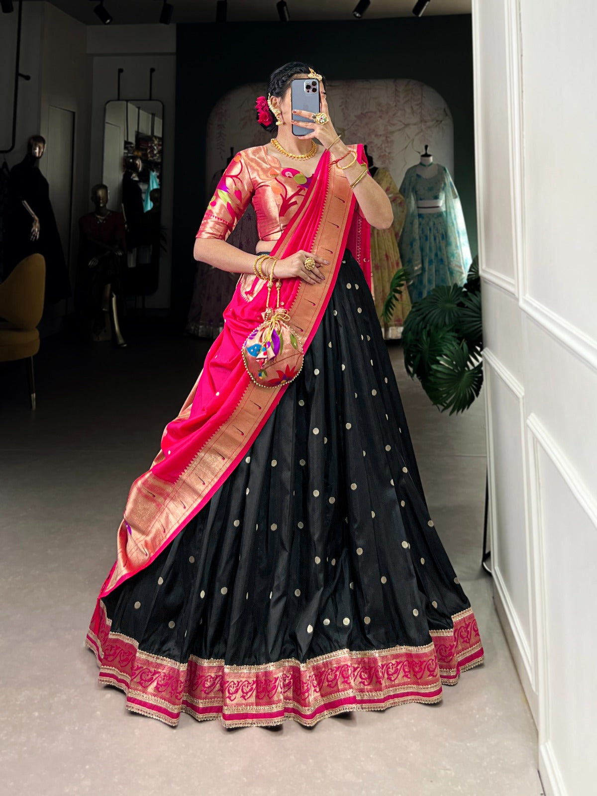 Paithani Jacquard Silk Lehenga set
