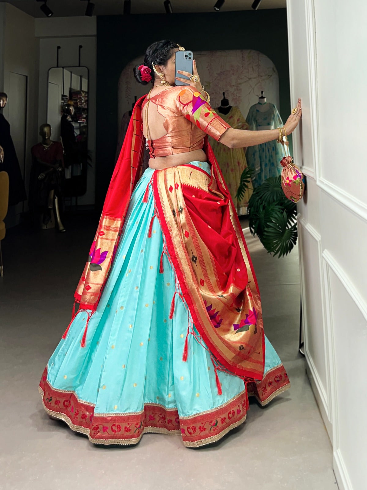 Paithani Jacquard Silk Lehenga set