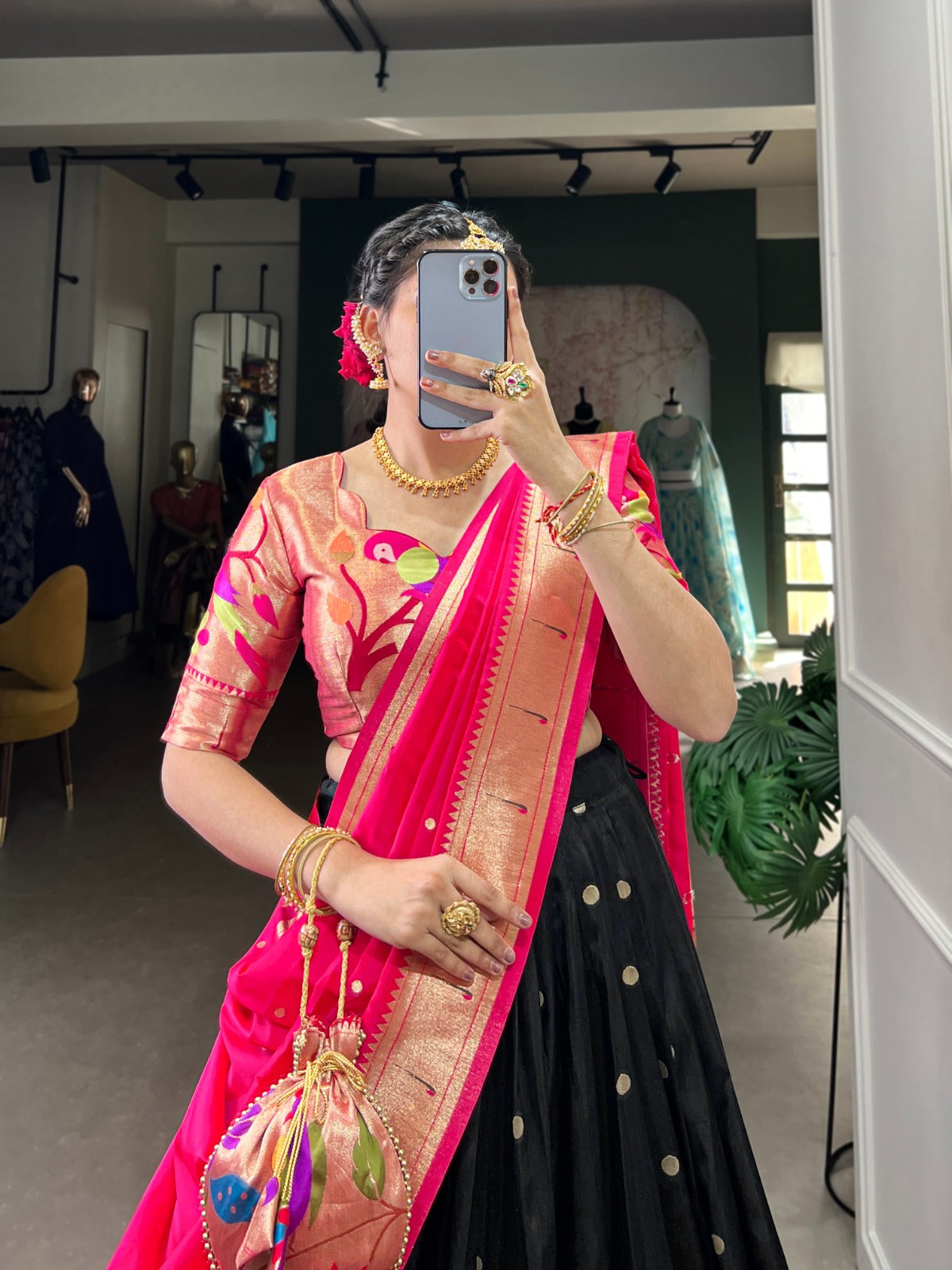 Paithani Jacquard Silk Lehenga set