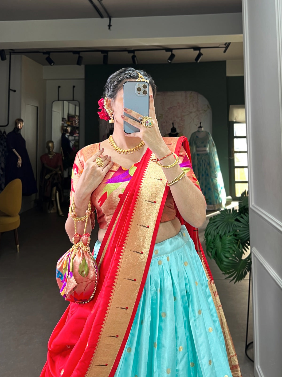 Paithani Jacquard Silk Lehenga set
