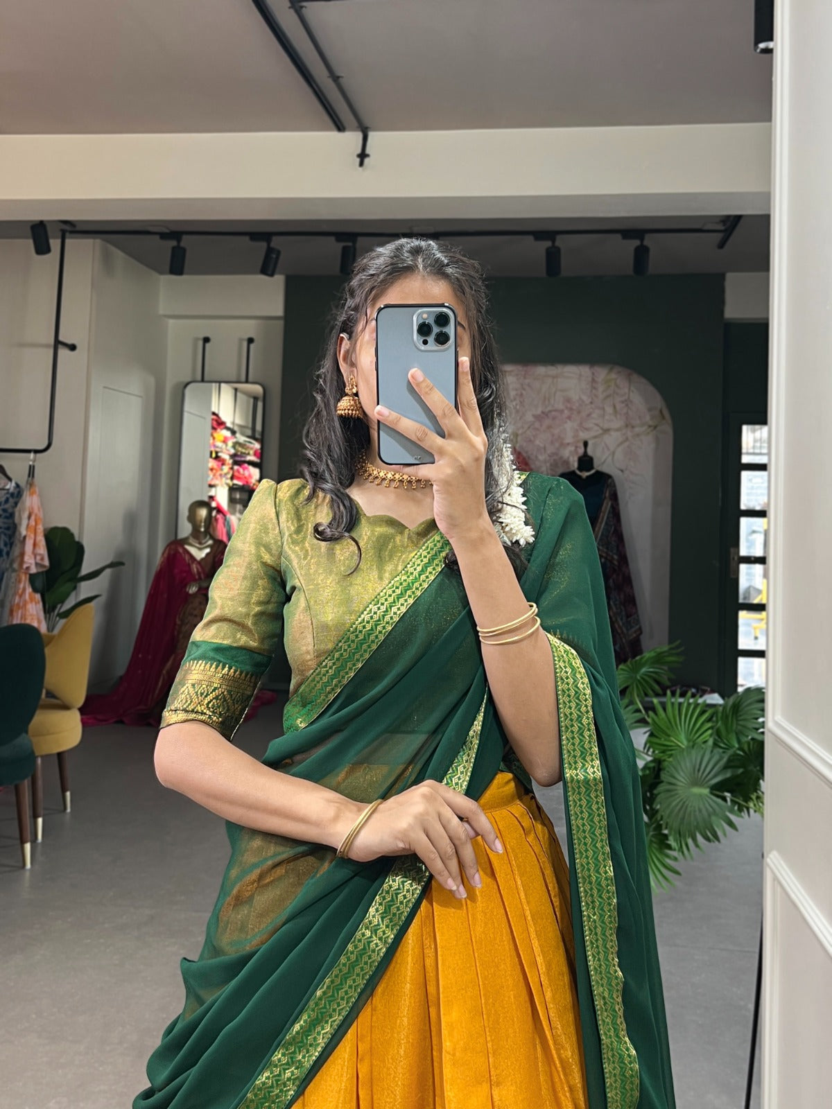 Kanchipuram cotton silk lehenga set