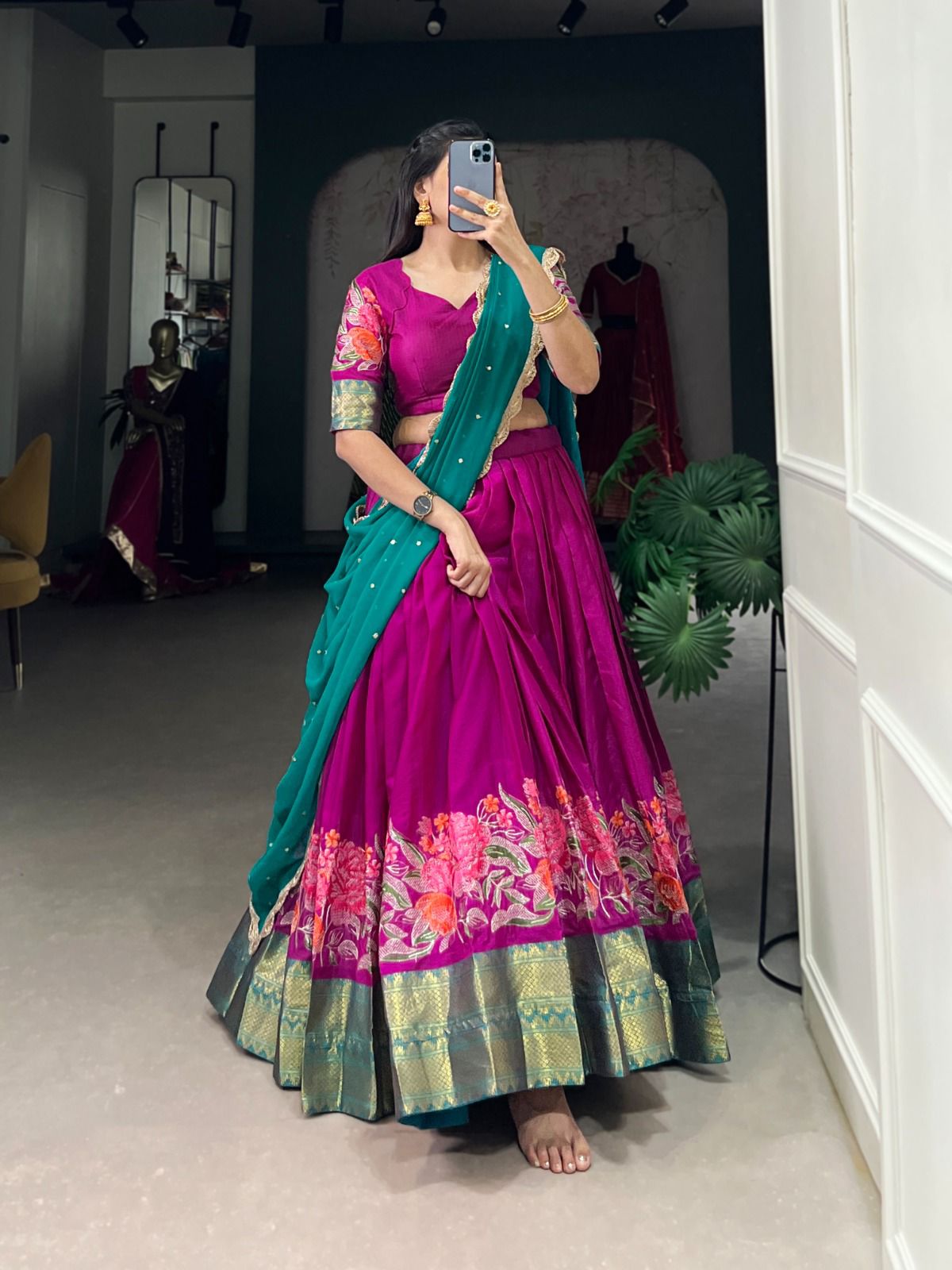 Ishaani Cotton Silk Lehenga Set