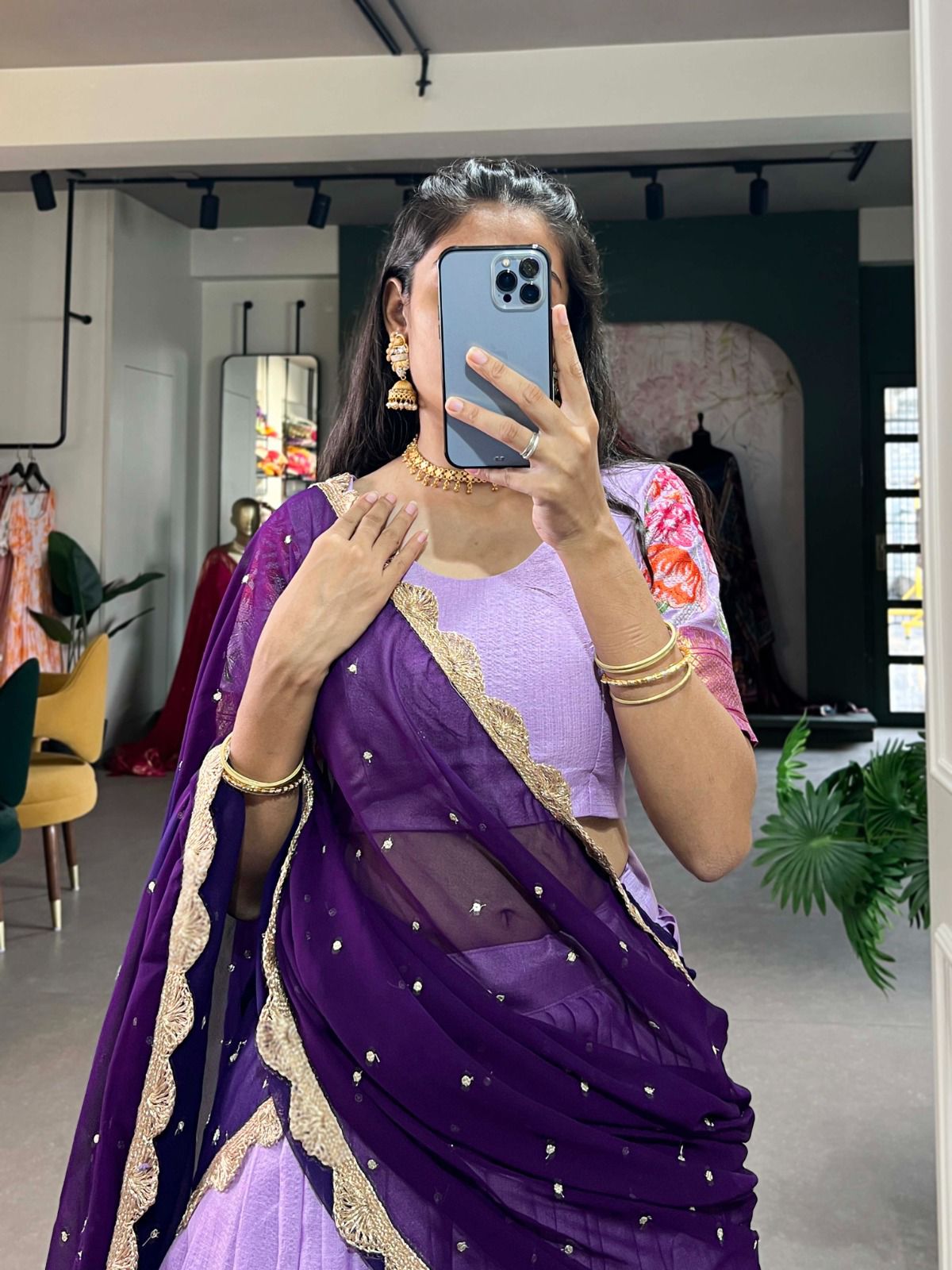 Ishaani Cotton Silk Lehenga Set