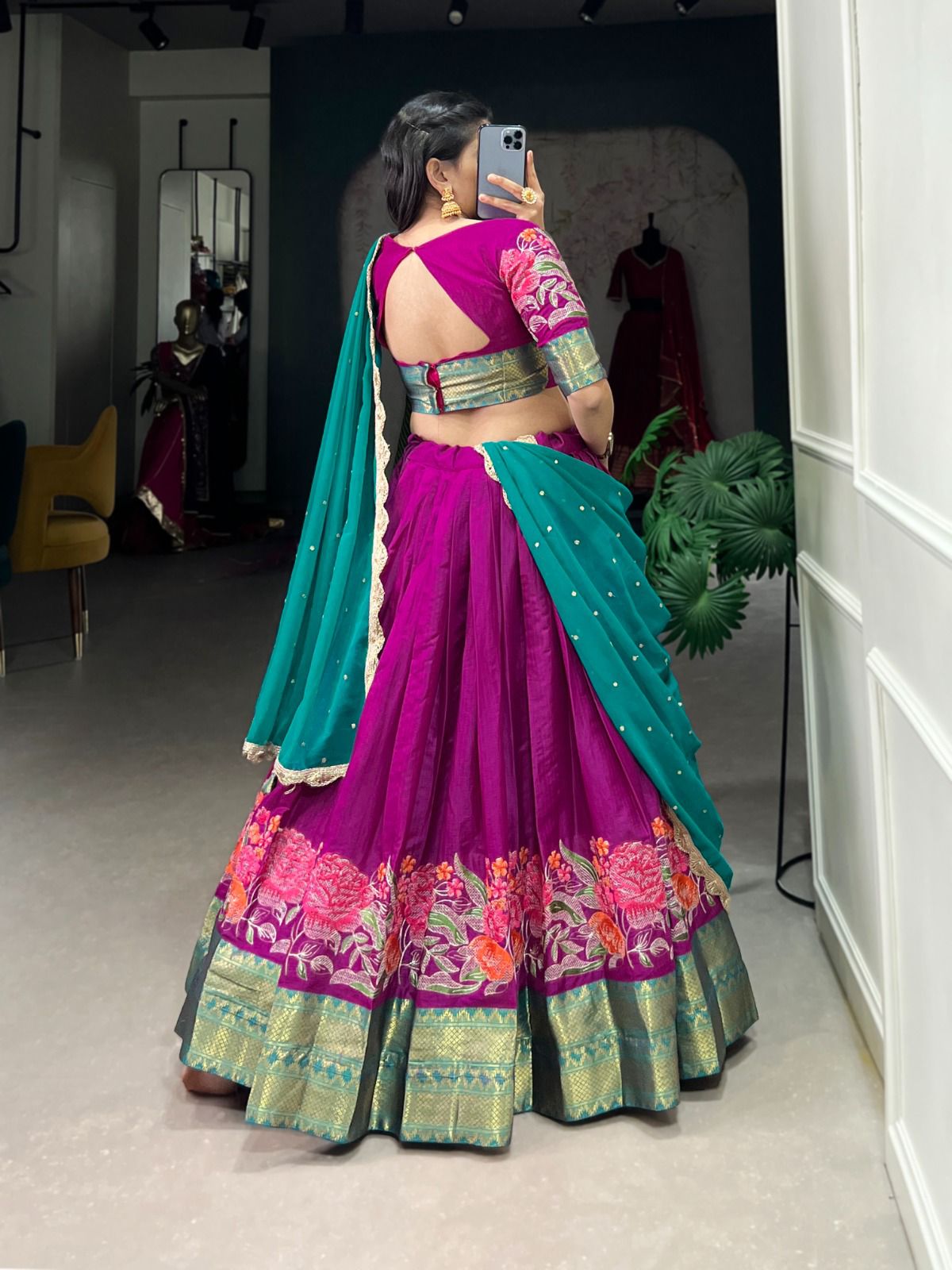 Ishaani Cotton Silk Lehenga Set