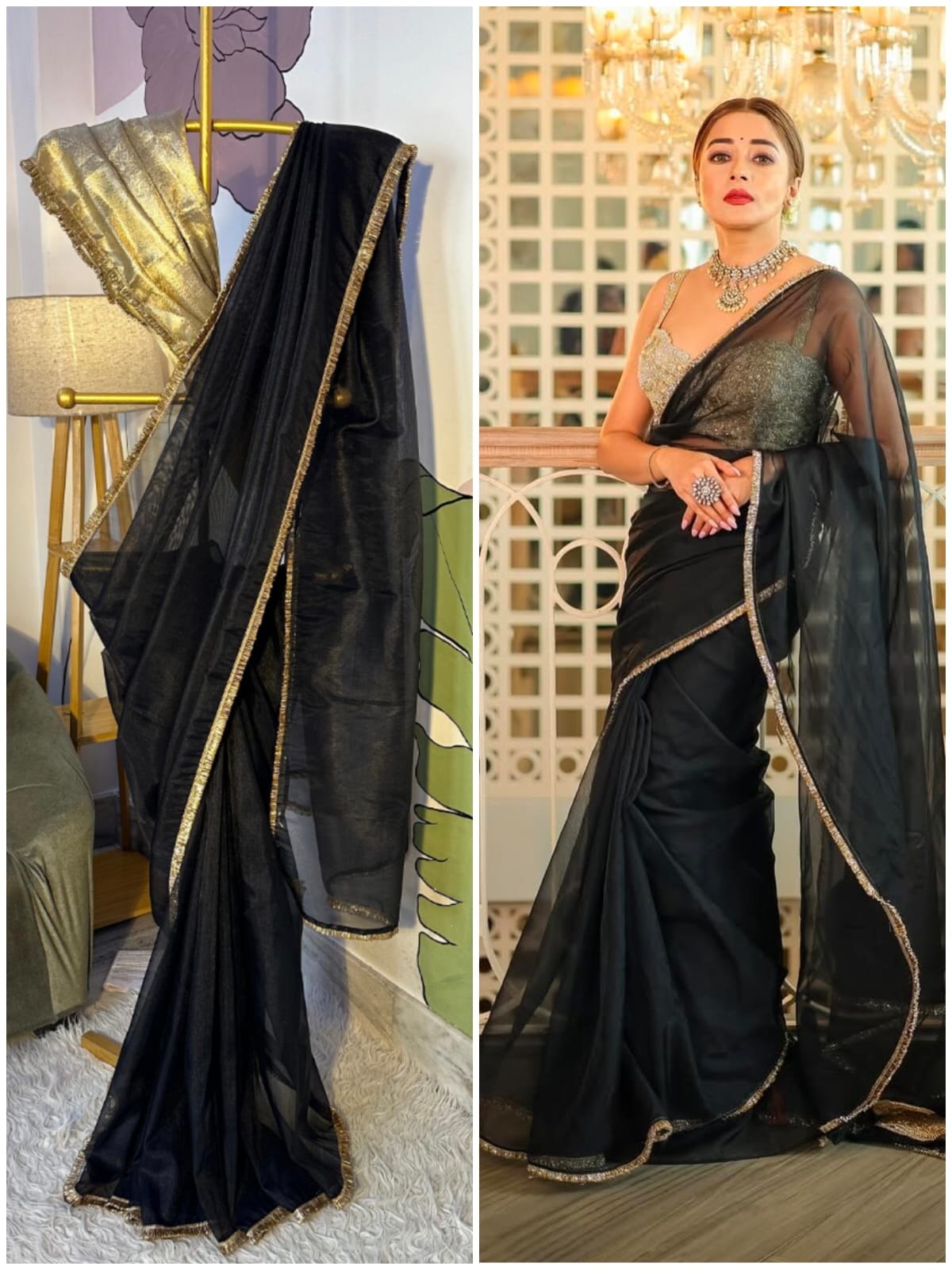 Black Love Tissue Saree