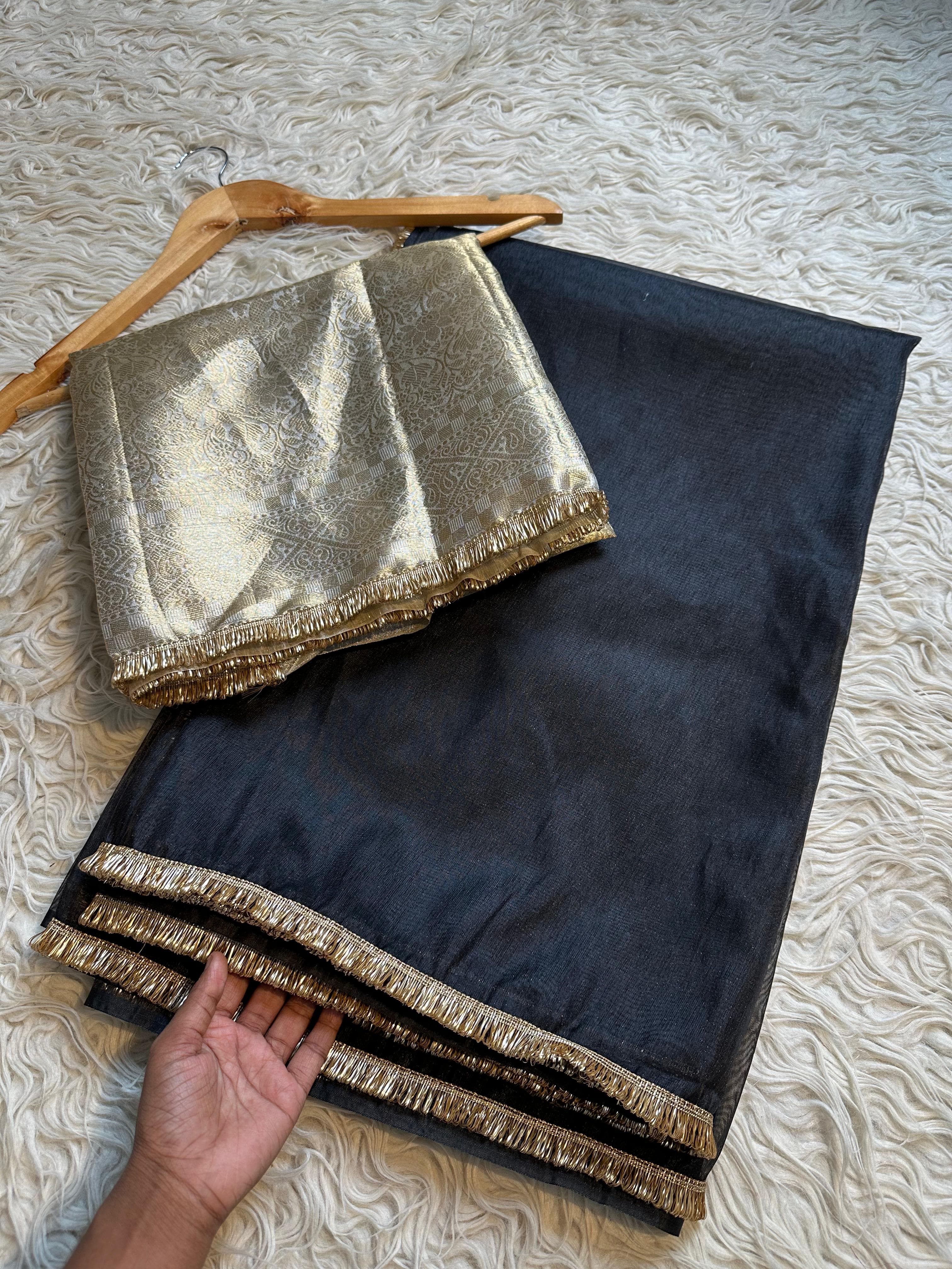 Black Love Tissue Saree