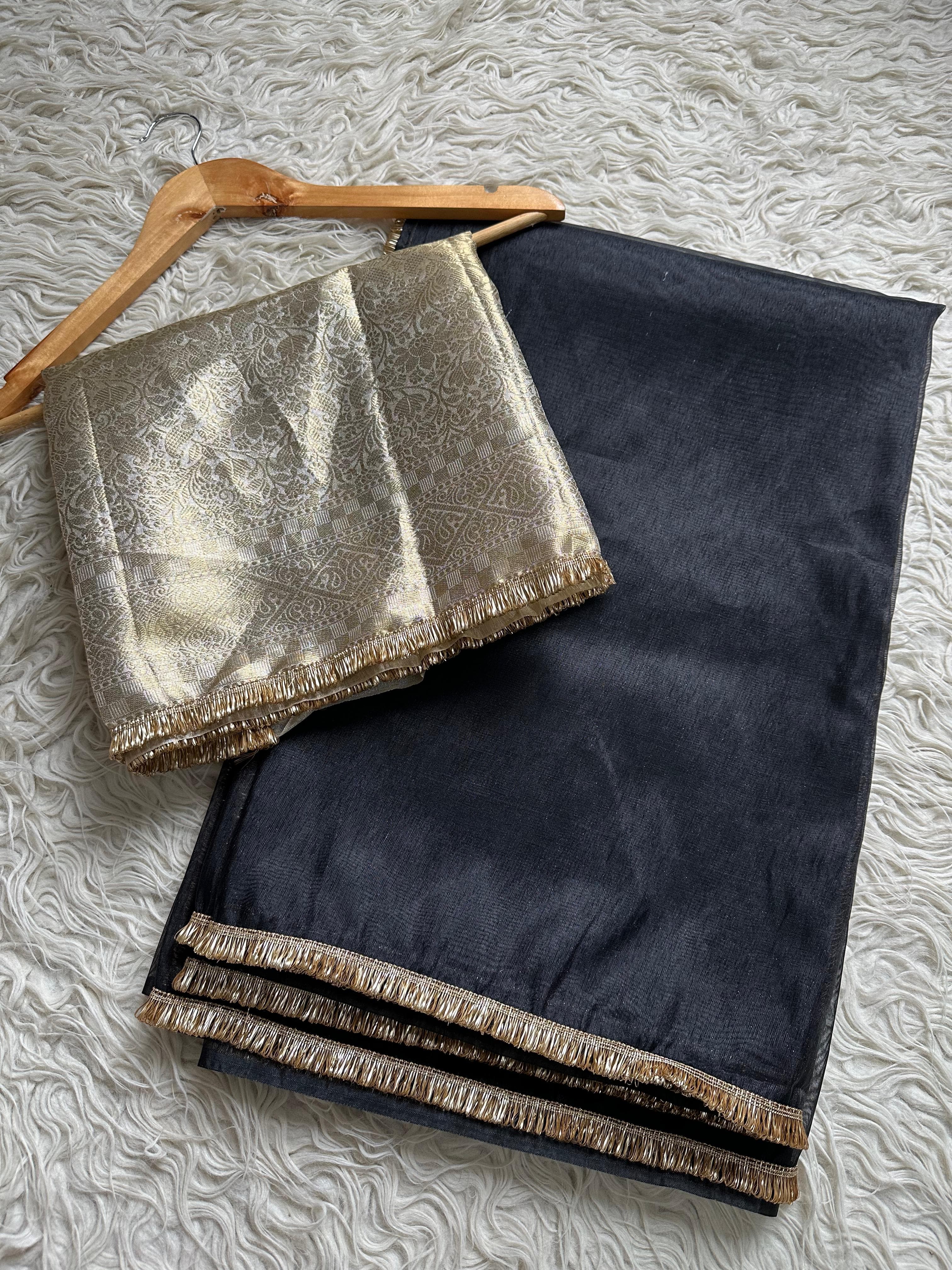 Black Love Tissue Saree
