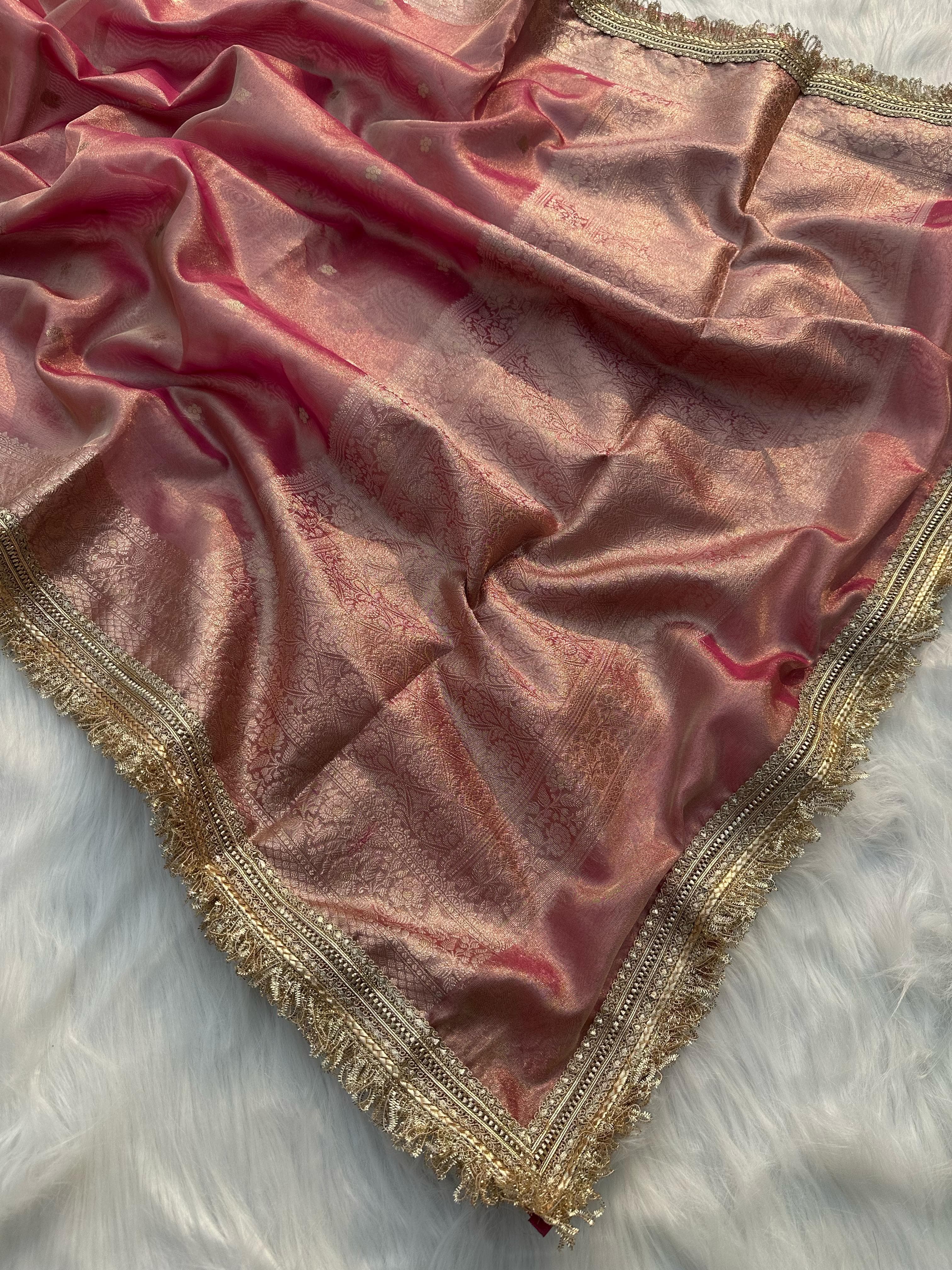 Suneheri Aura Tissue Banarasi Saree