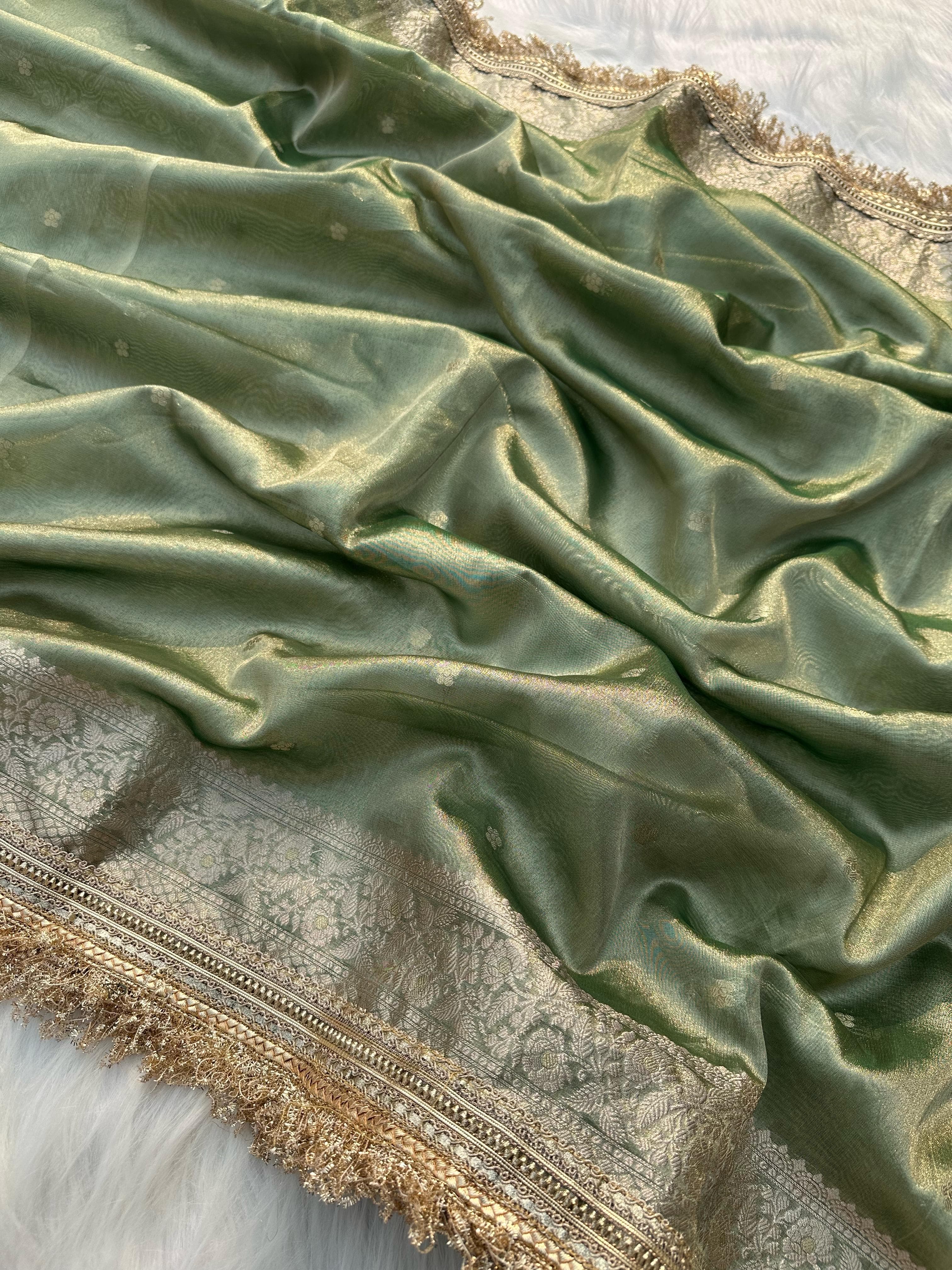 Suneheri Aura Tissue Banarasi Saree