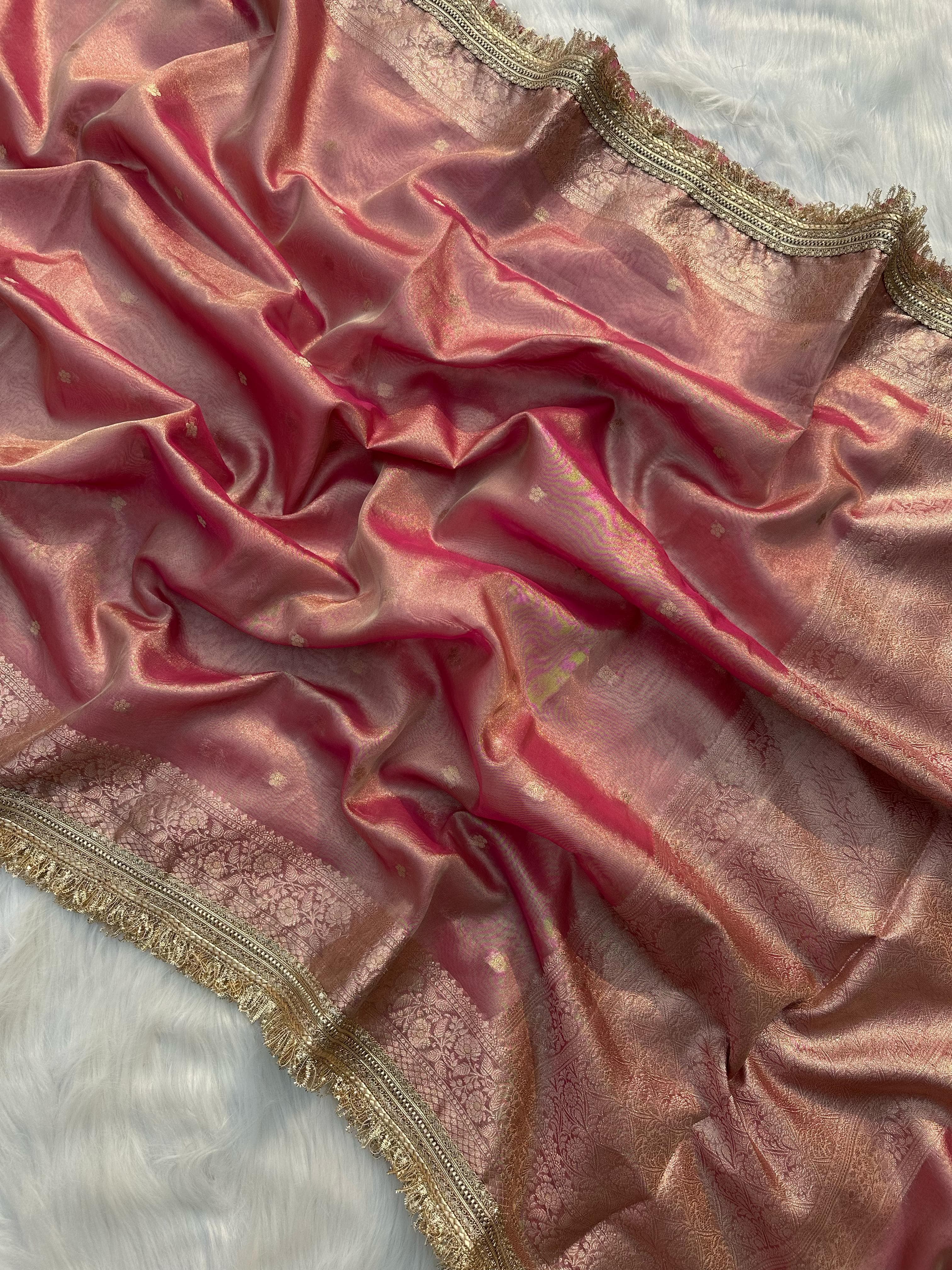 Suneheri Aura Tissue Banarasi Saree