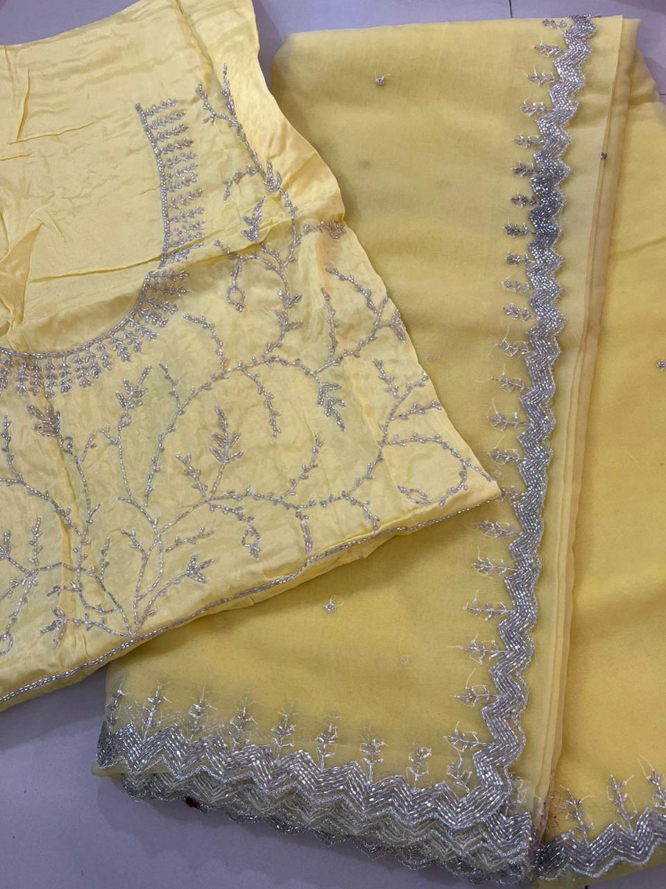 Beads Organza Saree