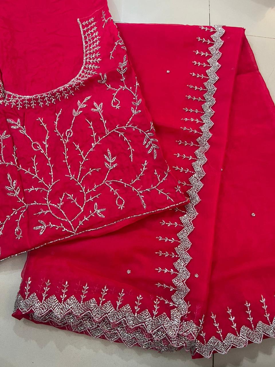 Beads Organza Saree