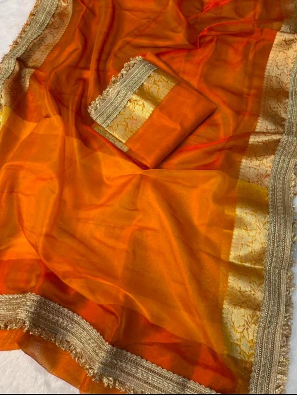 Satrangi Banarasi Tissue Saree