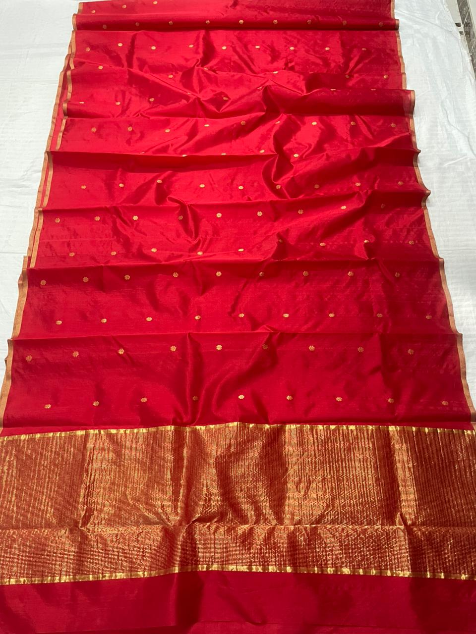 Red Bloom Silk Saree