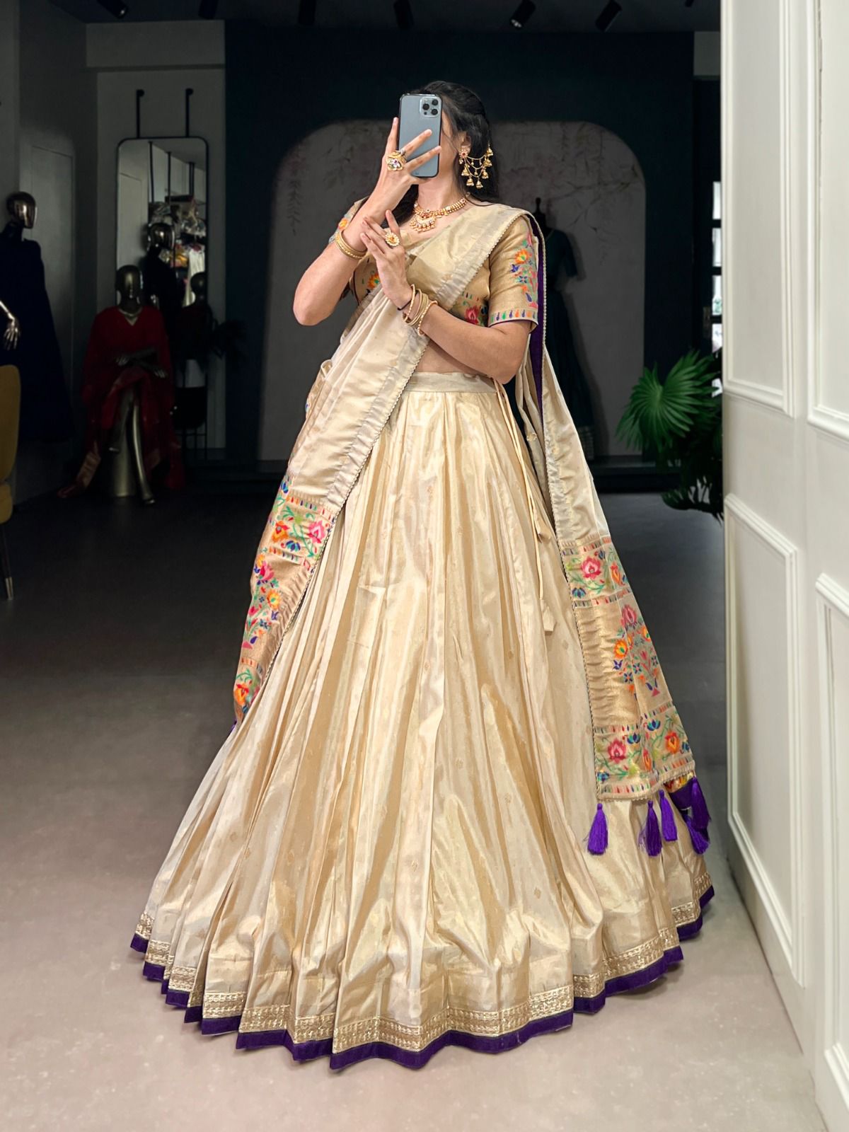 Rajwada Paithani Zari Lehenga