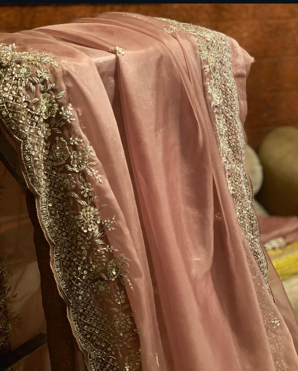 Blush Whisper Hand-embroidered