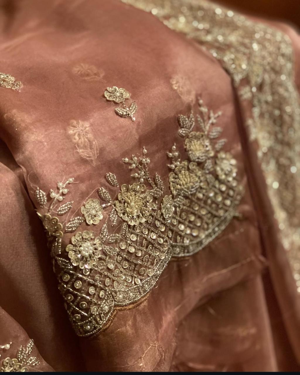 Blush Whisper Hand-embroidered