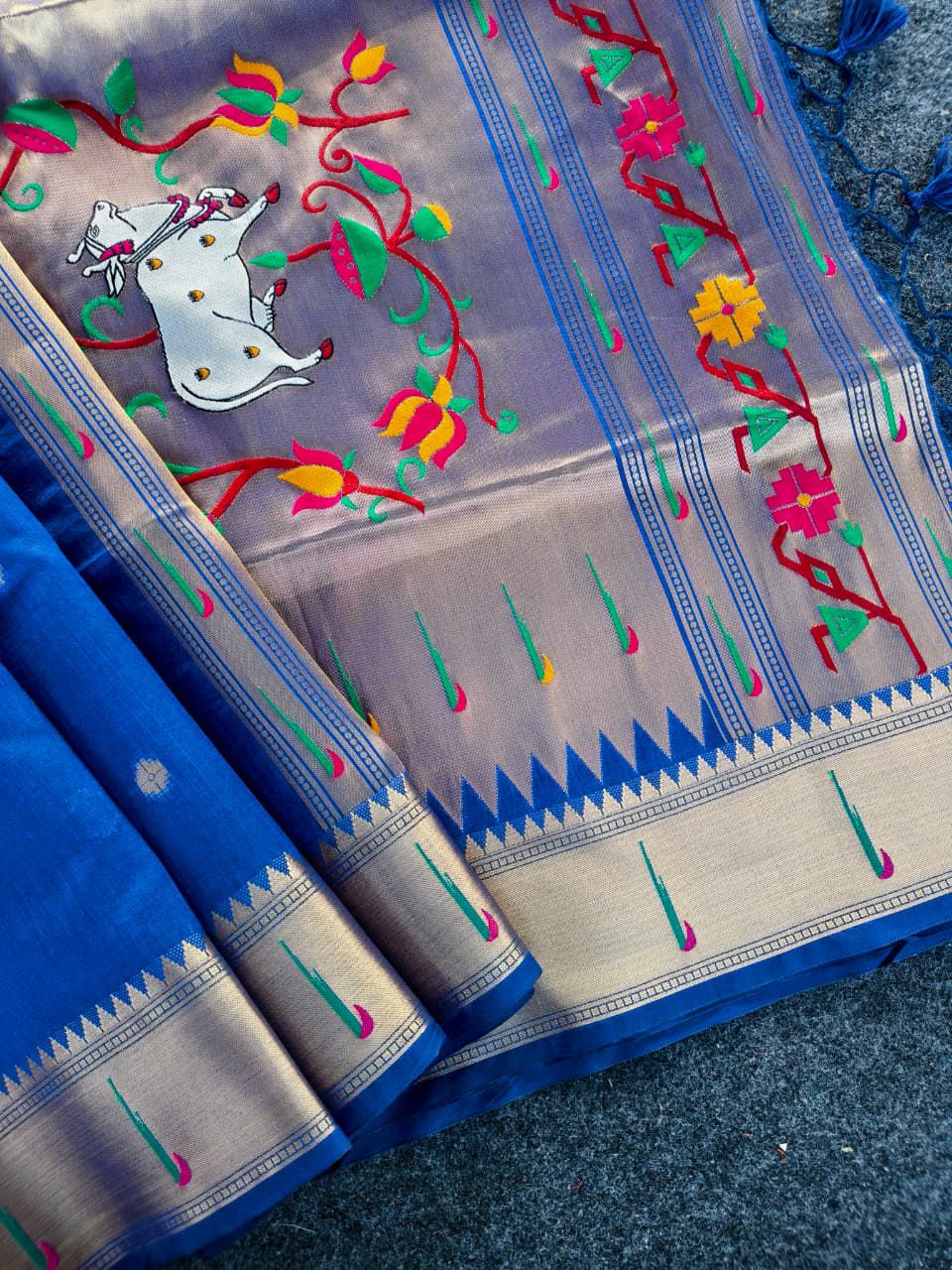 Paithani Tussar Silk Saree