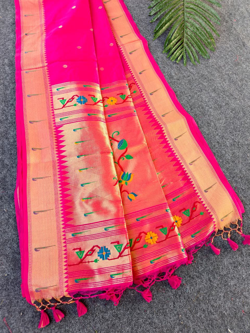 Paithani Tussar Silk Saree