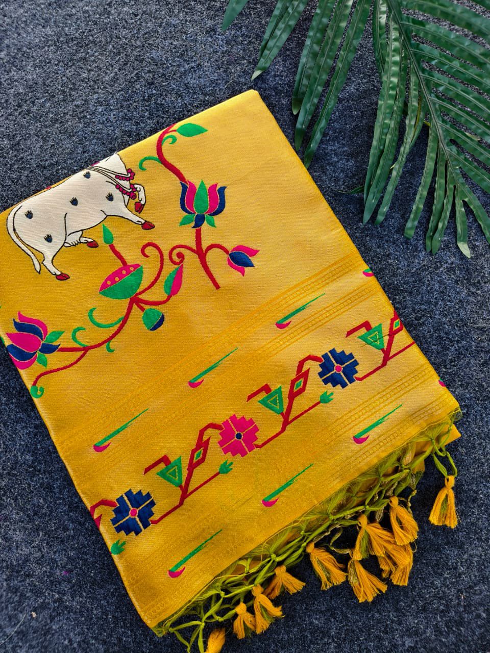 Paithani Tussar Silk Saree