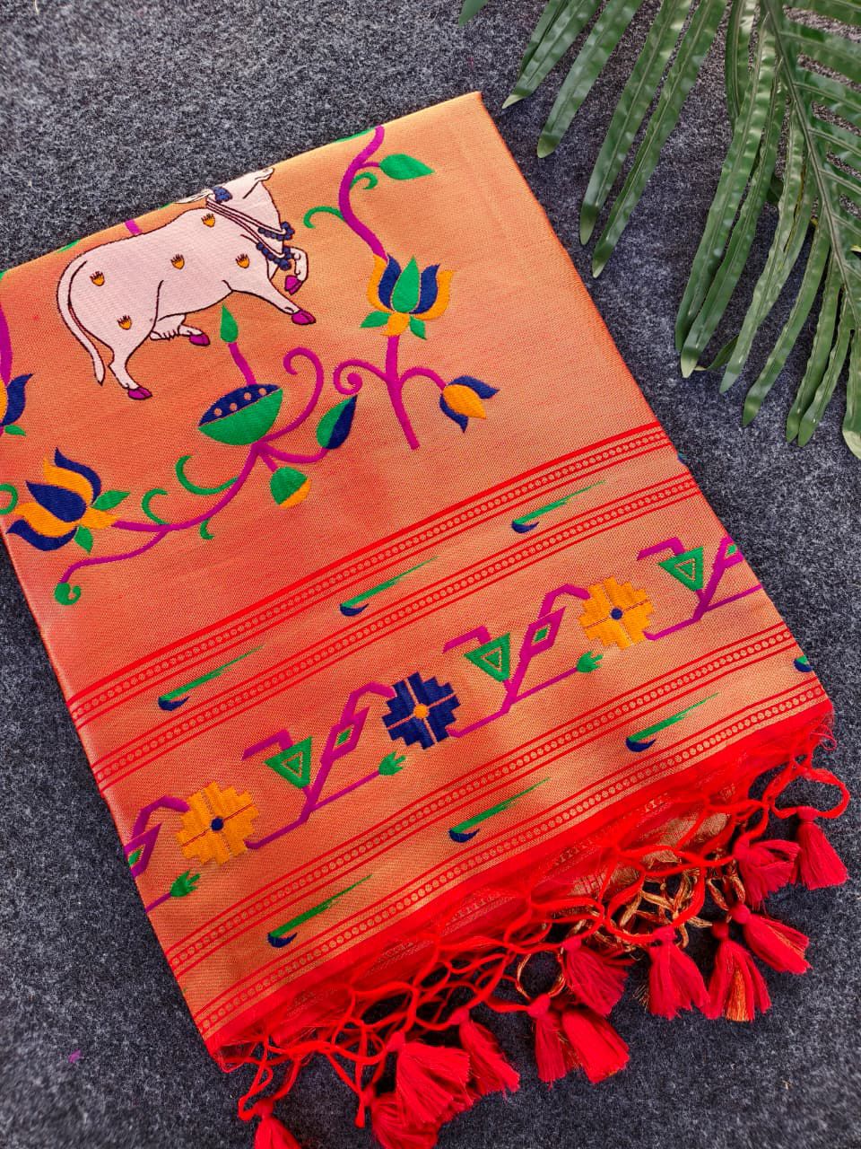 Paithani Tussar Silk Saree