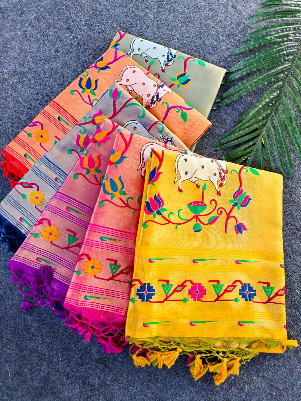 Paithani Tussar Silk Saree