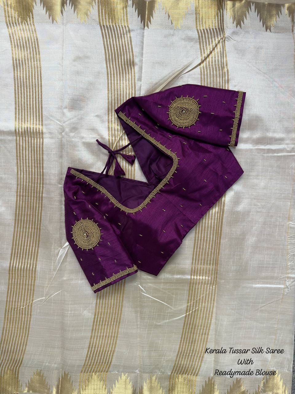 Kerala Tussar Silk Saree
