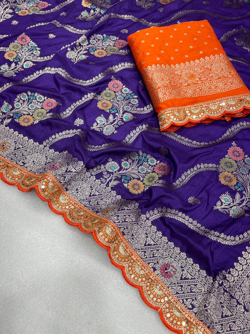 Meenakari Zari Dola Silk Saree