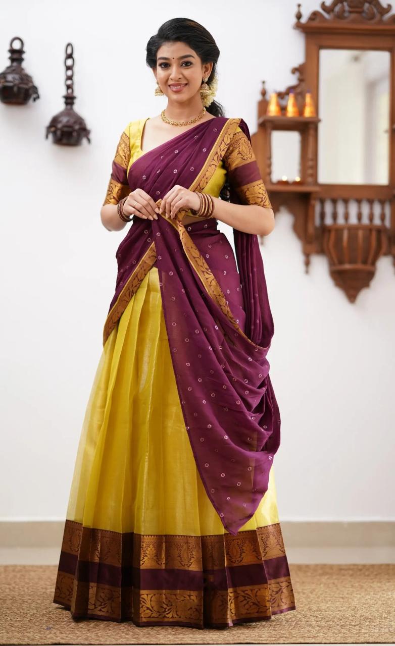 Kanjivaram Silk Zari Weave Lehenga Set