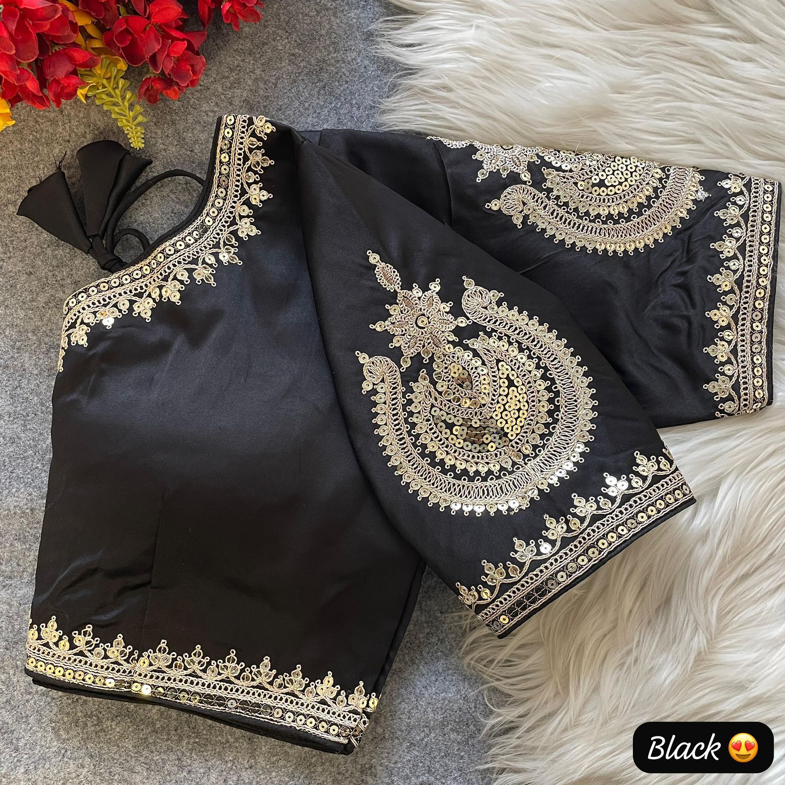 Royal Roman Silk Embroidered Blouse