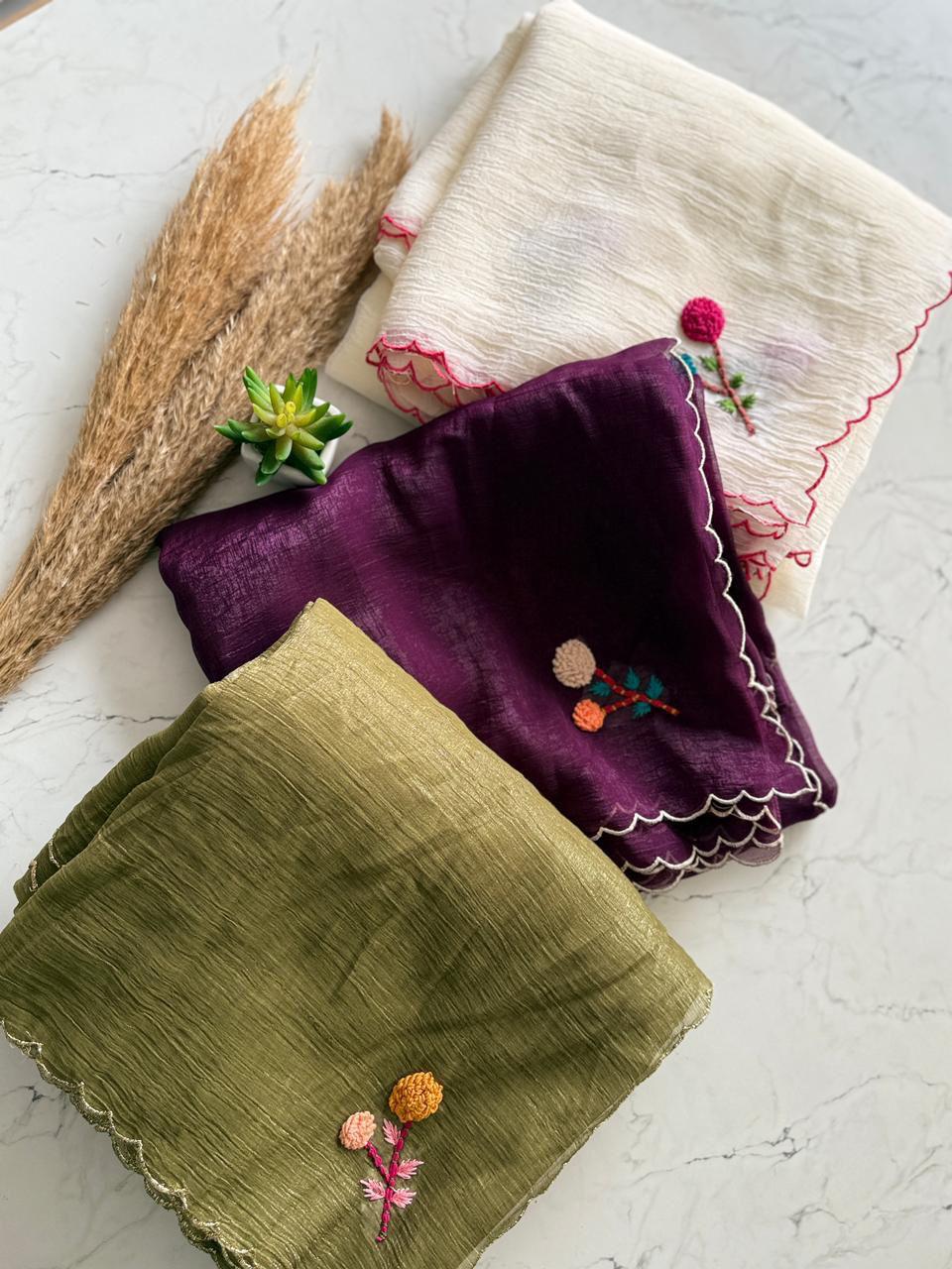 Crunchy Silk Knot Saree