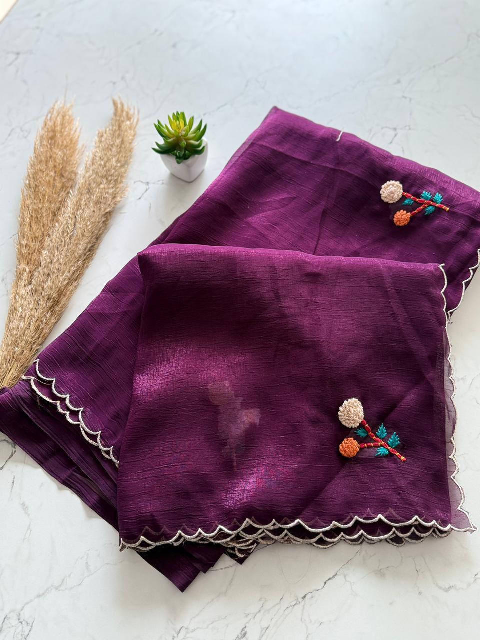 Crunchy Silk Knot Saree