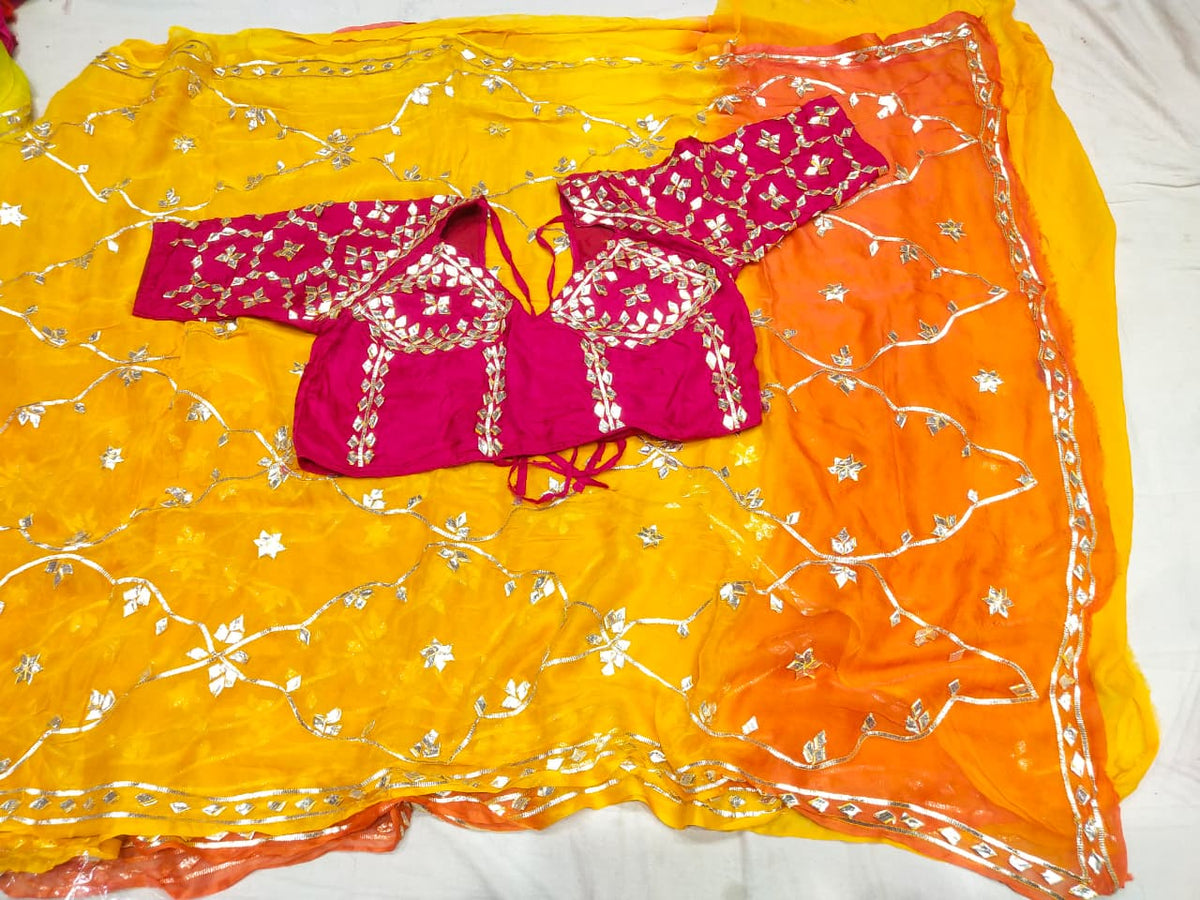 Saree with aangi blouse