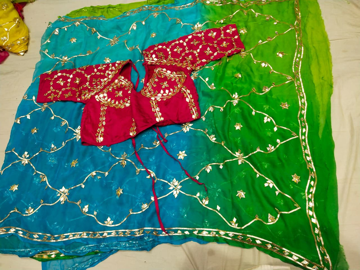 Saree with aangi blouse