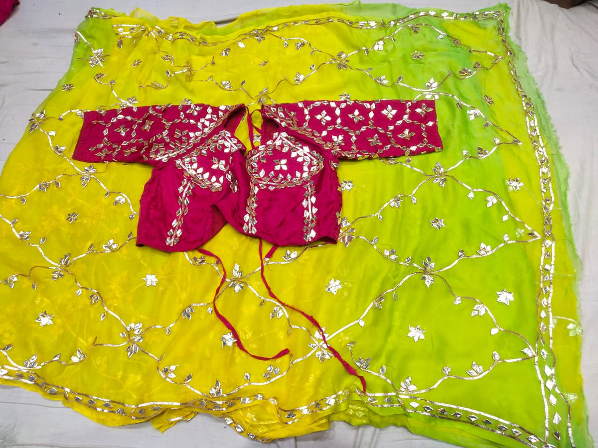 Saree with aangi blouse