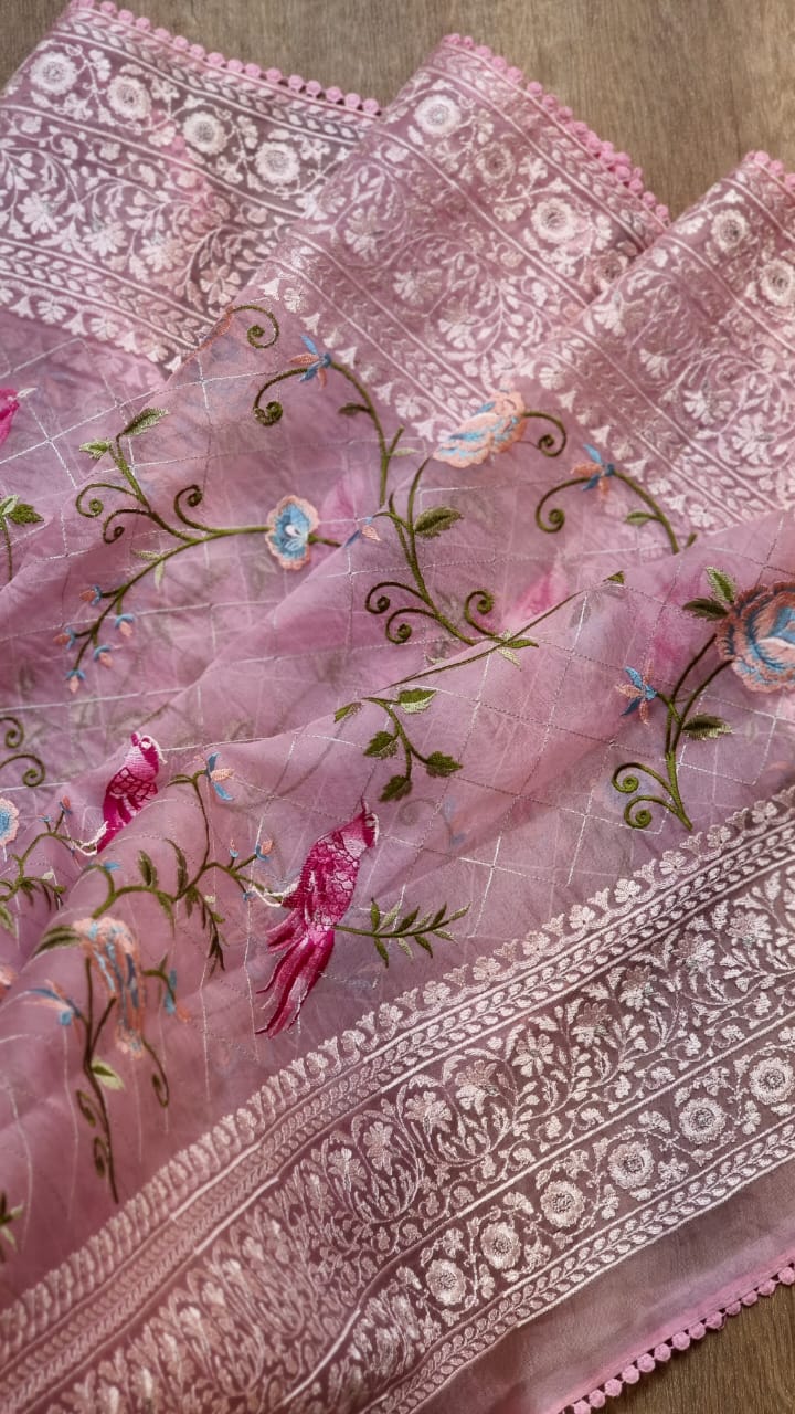 Organza silk saree