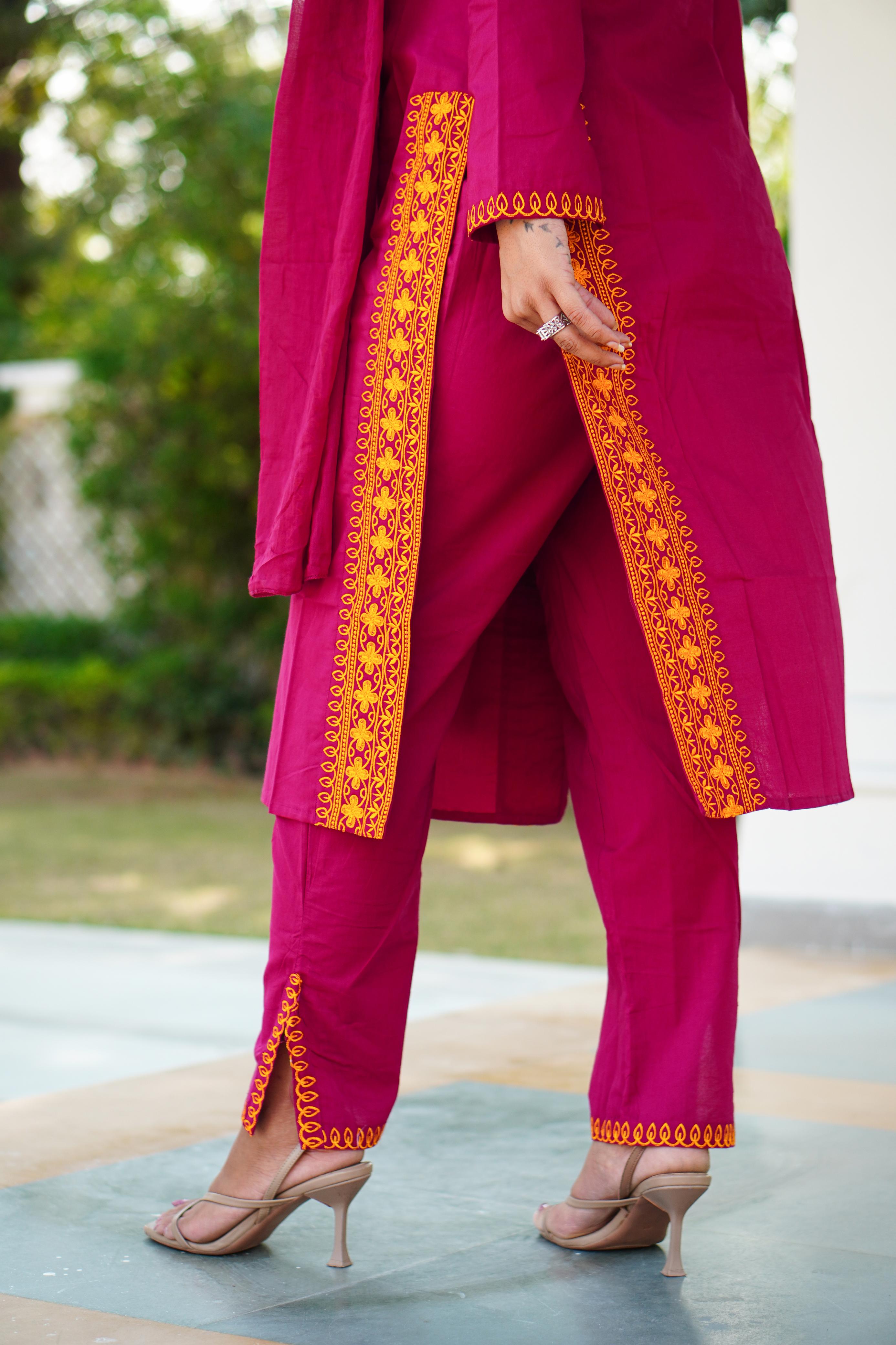 Magenta kurta set