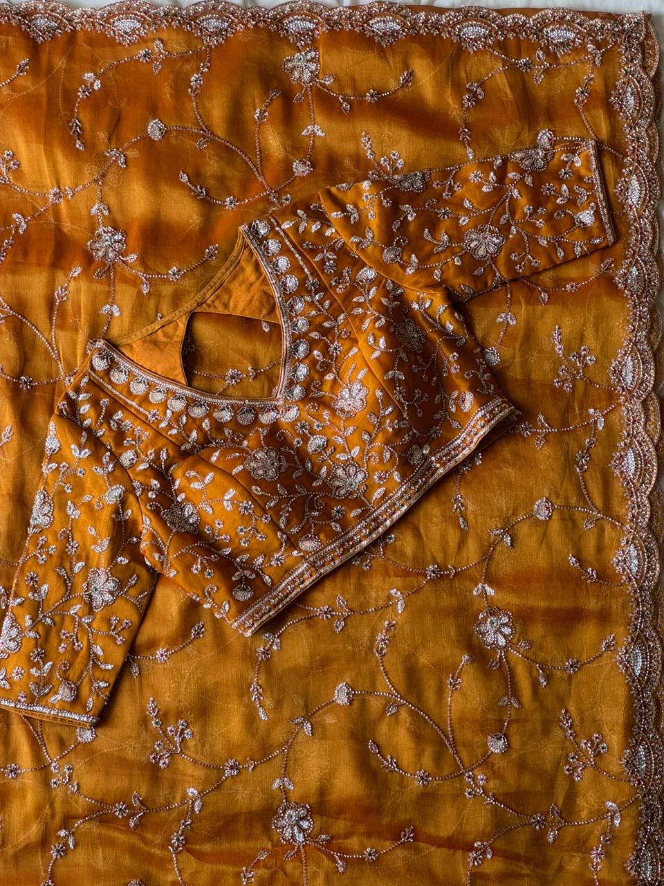 Tissue crepe silk saree