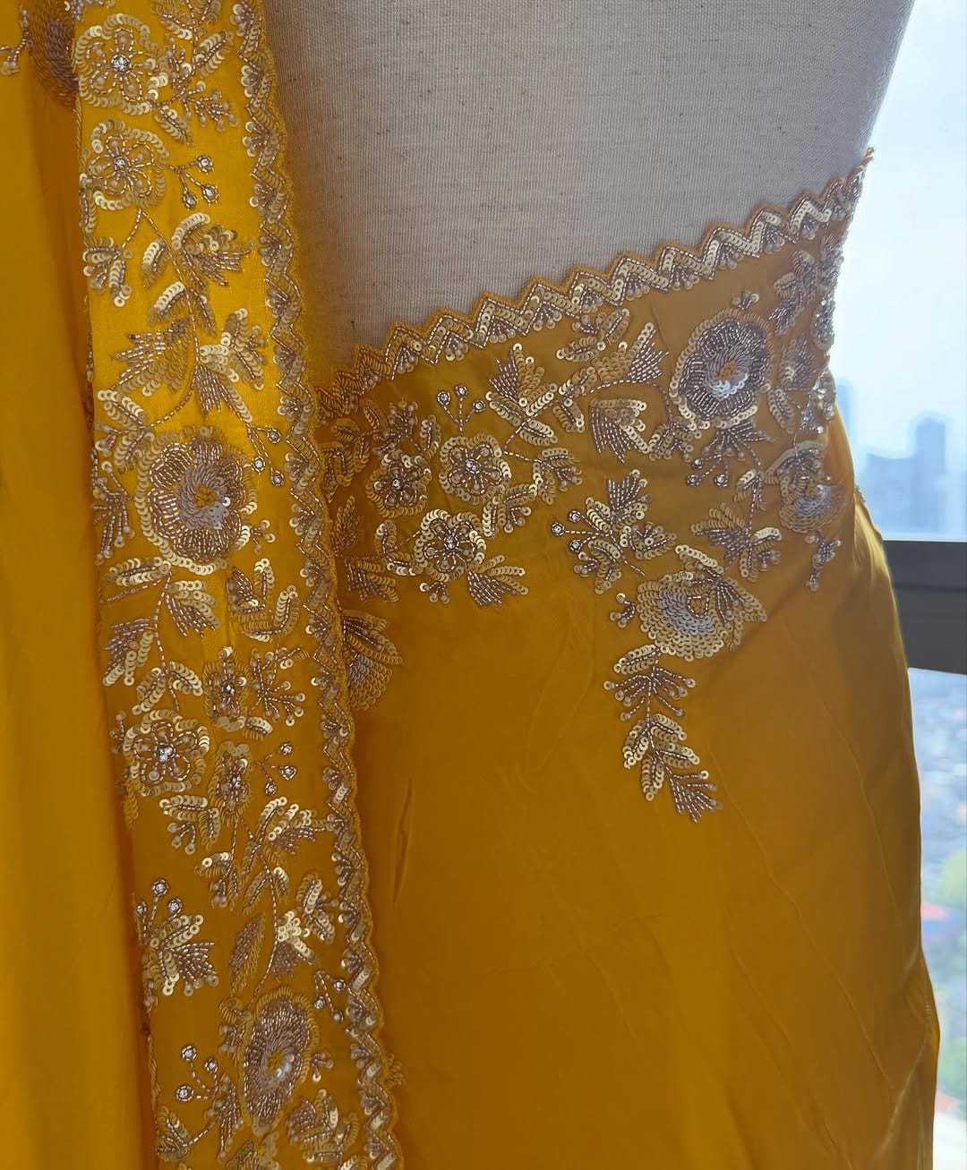 Mellow yellow saree