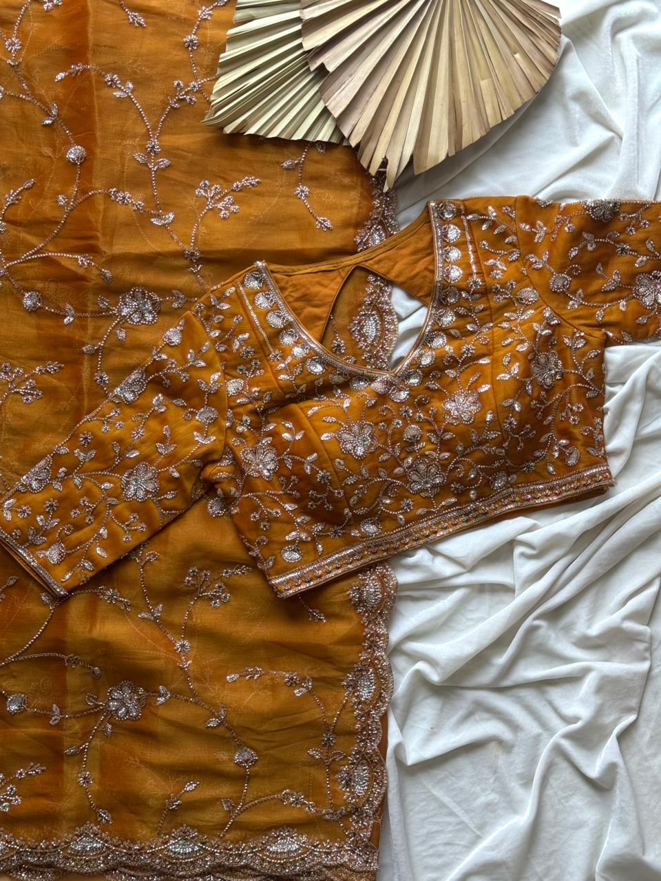 Tissue crepe silk saree