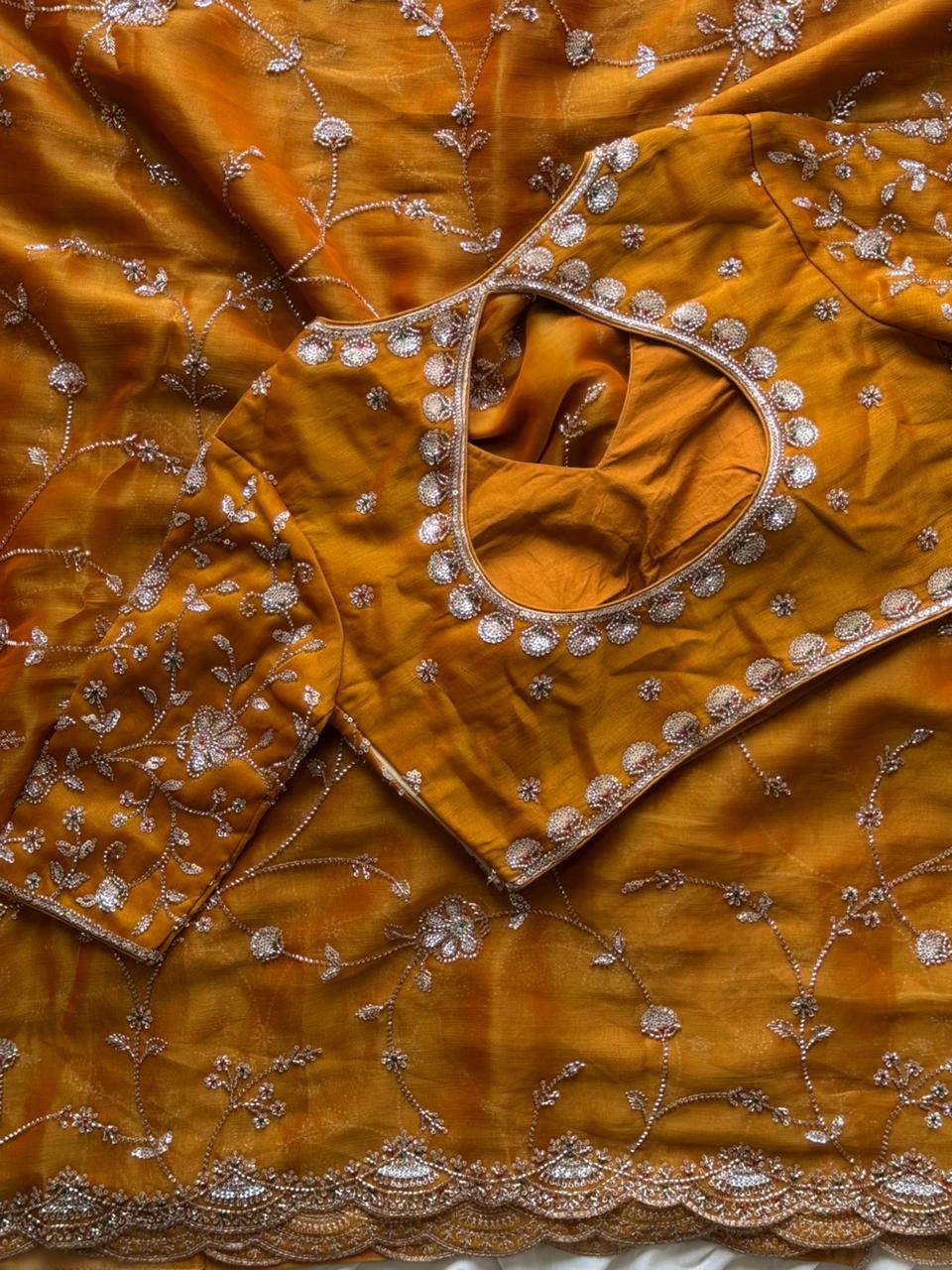 Tissue crepe silk saree