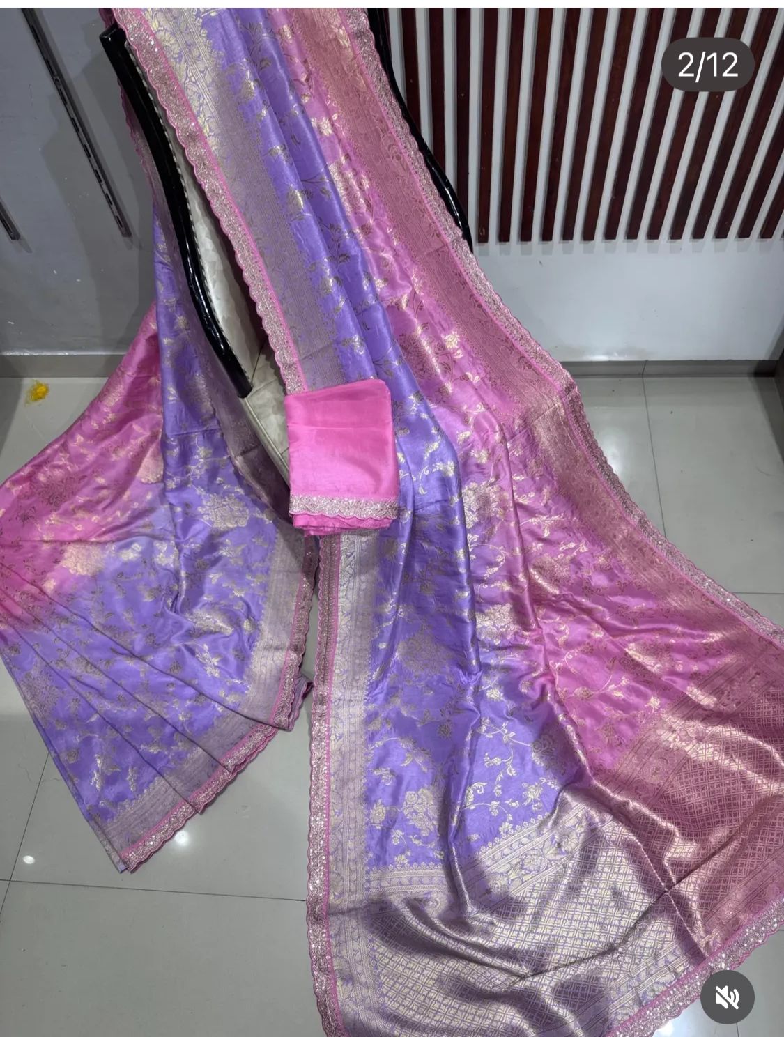 pink purple munga silk saree