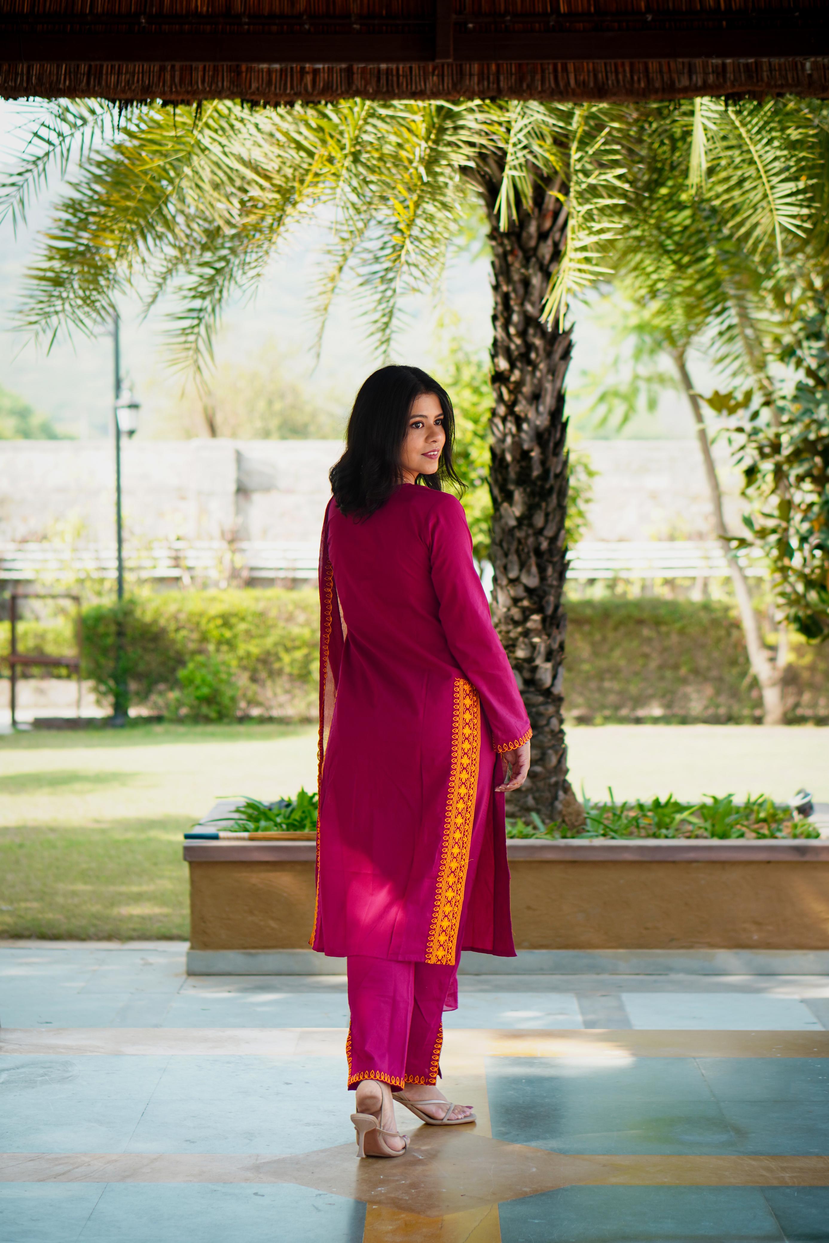 Magenta kurta set