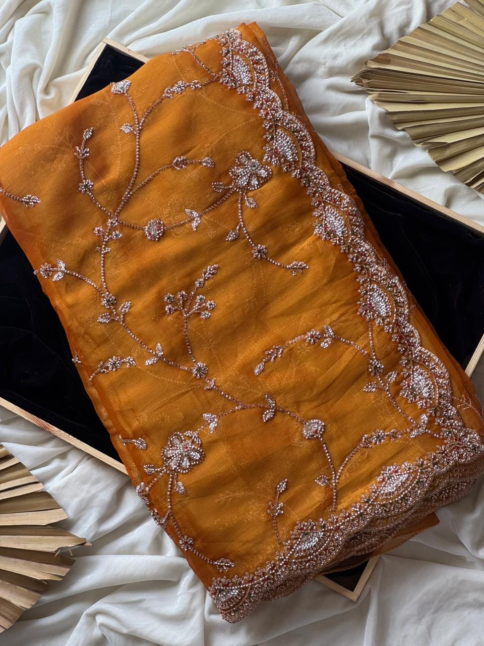 Tissue crepe silk saree