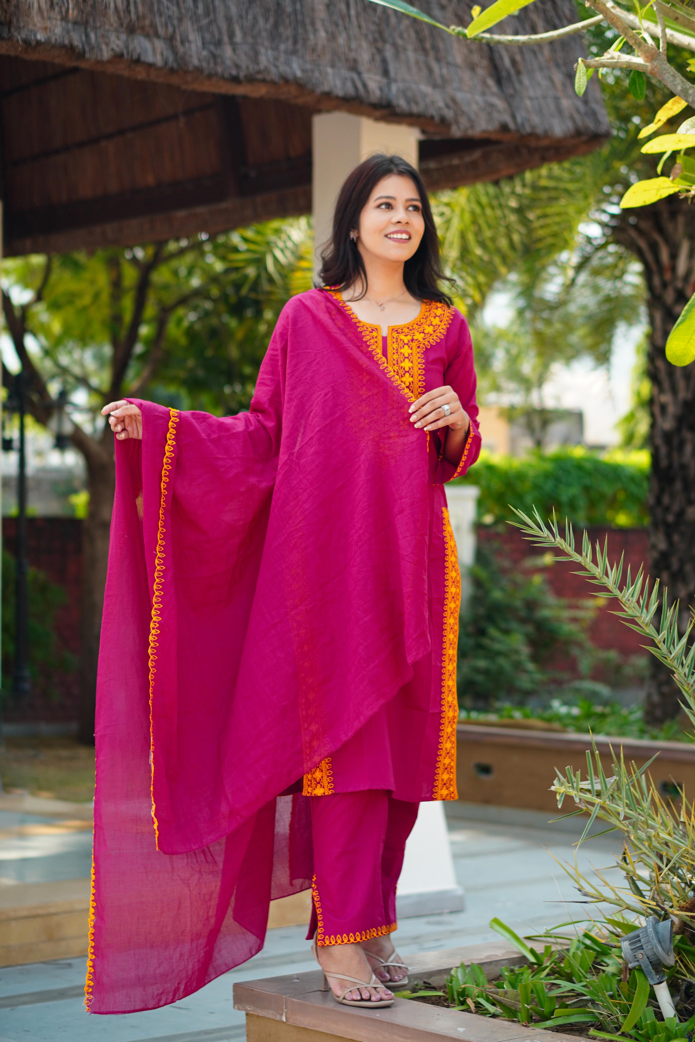 Magenta kurta set