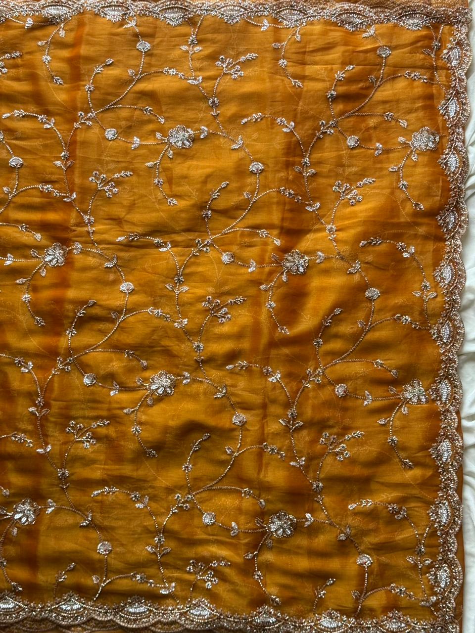 Tissue crepe silk saree