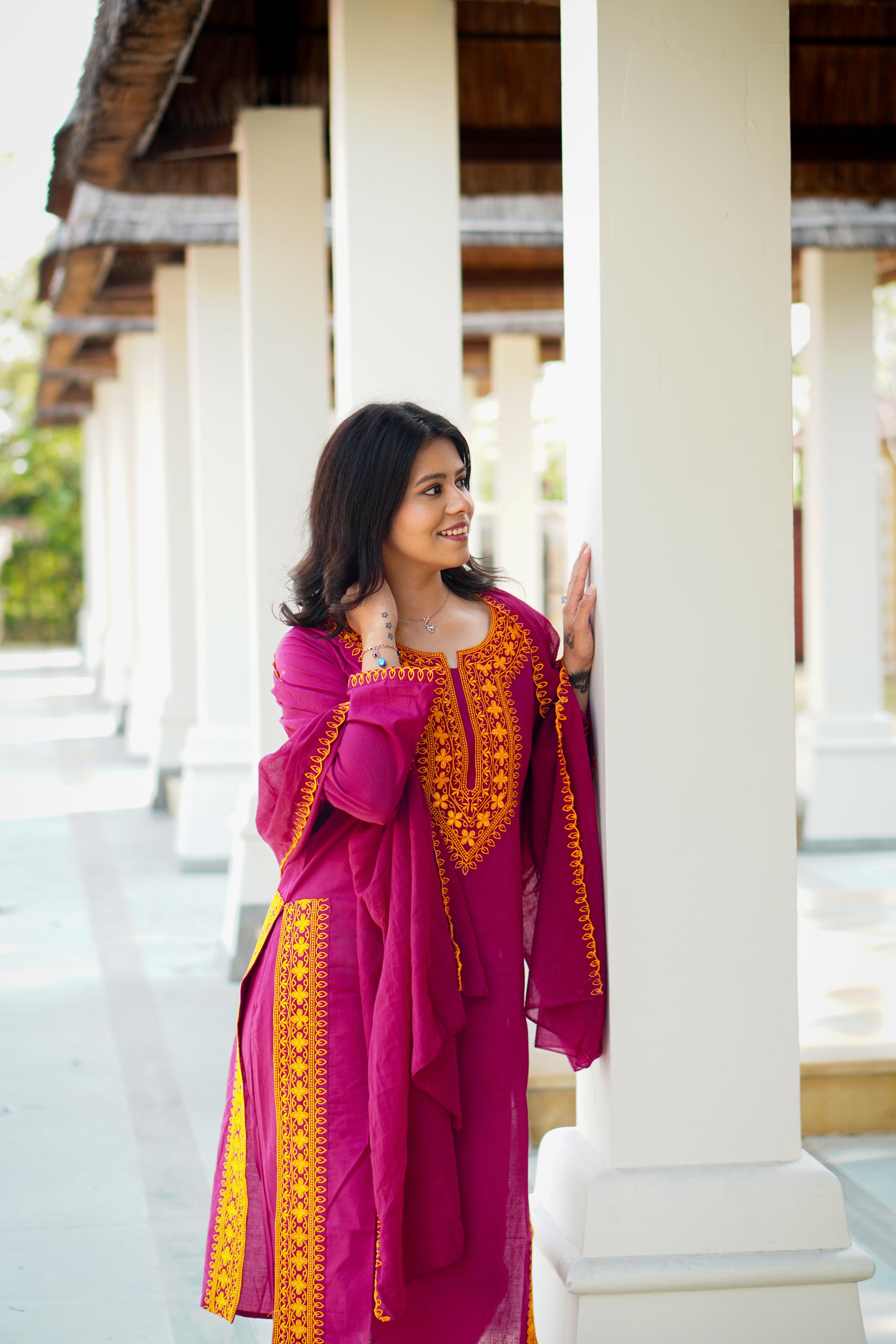 Magenta kurta set