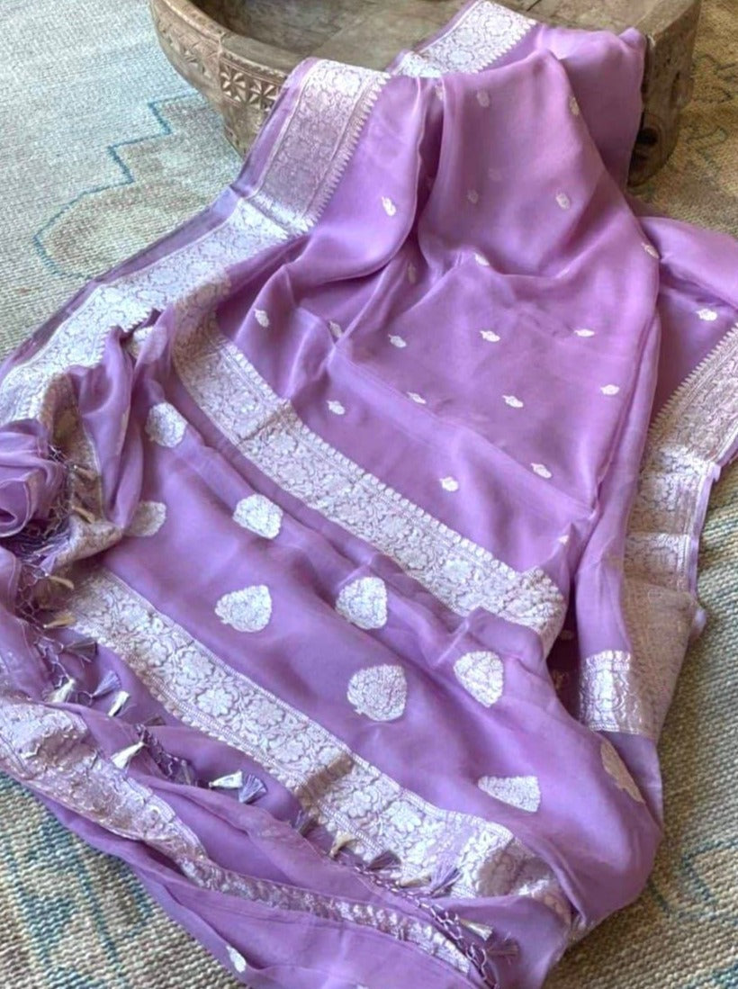 Pure Khadi Chiffon Saree